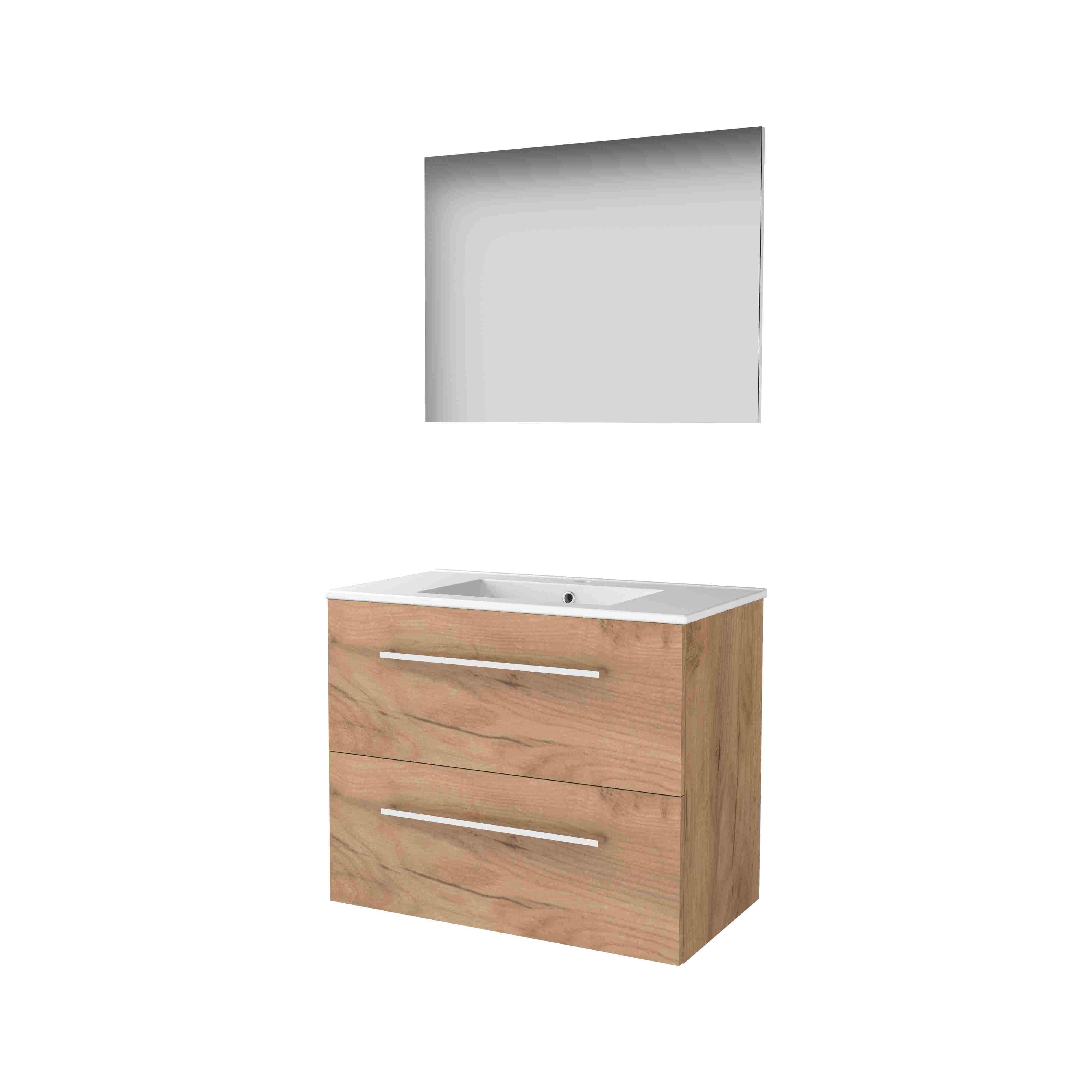 Basic Basic 46 onderk. m. gr. incl. 2 la + pors. wast. incl. 1 krgt. incl. spg. op plaat B800xD460 Whisky Oak / 1810187