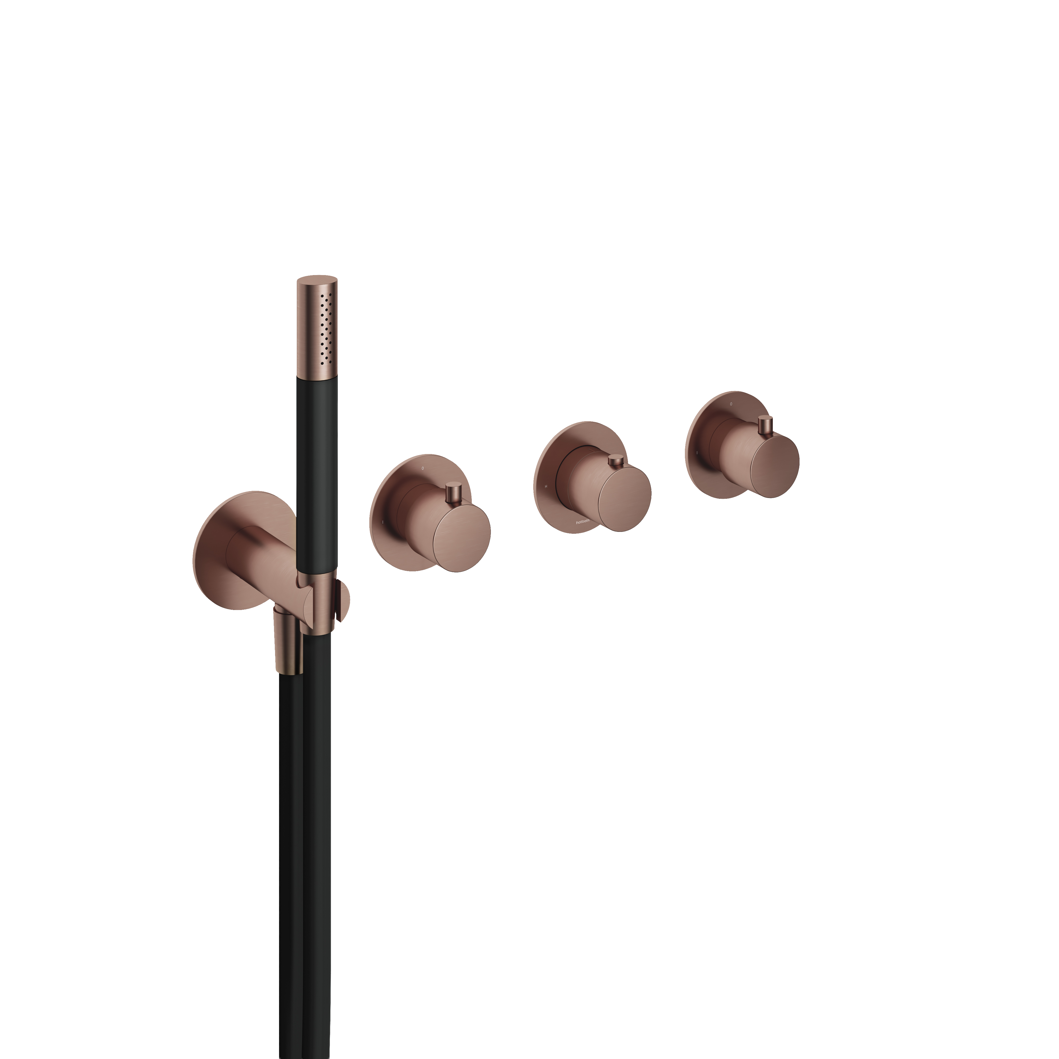 Hotbath Cobber afbouwdeel bad/douche thermostaat m. 2 stopkr. z. uitl. CB7071EXTBCP Geborsteld Koper PVD