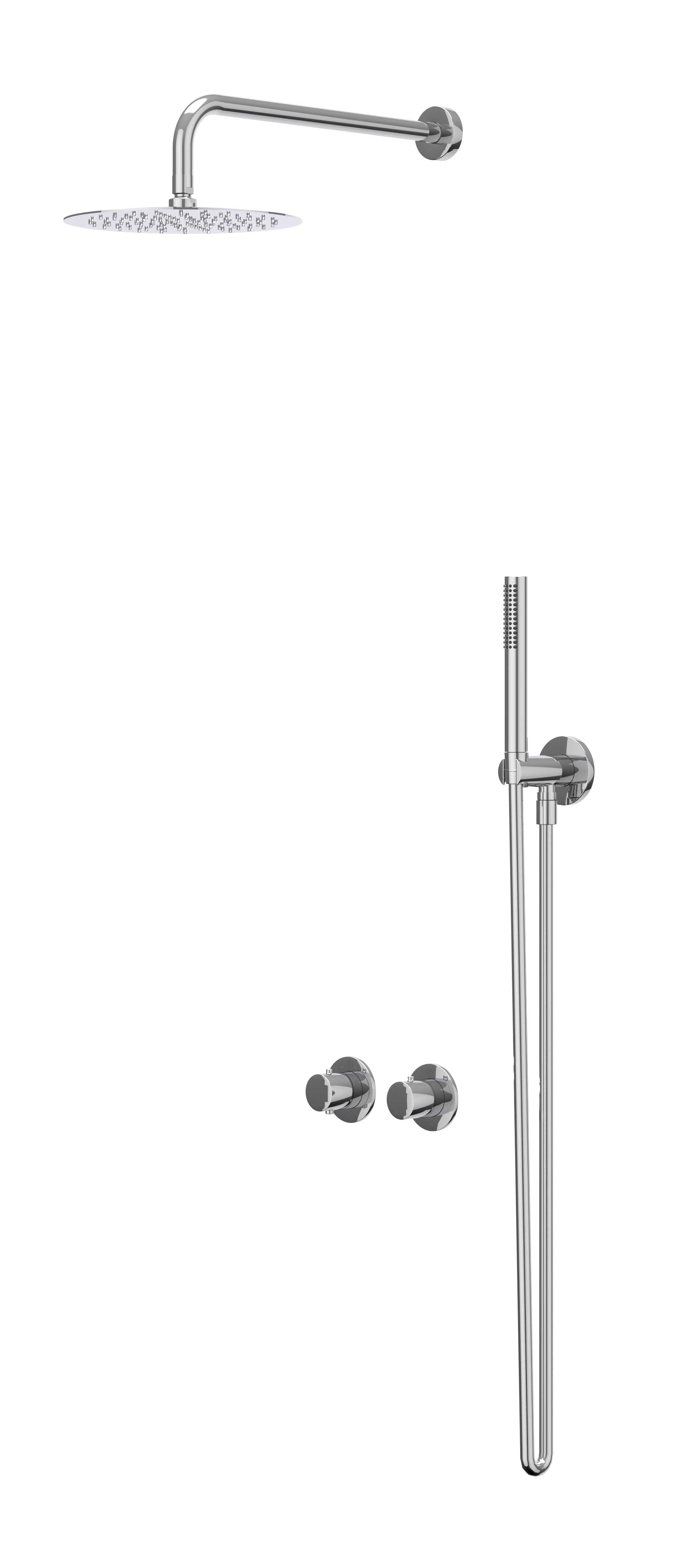 IVY Bond set 2-weg st.omst. 15cm pl.b. R30cm houder m. uitl. slang 150cm + 3-st. hd. CSB3EXCRBFBA Chroom