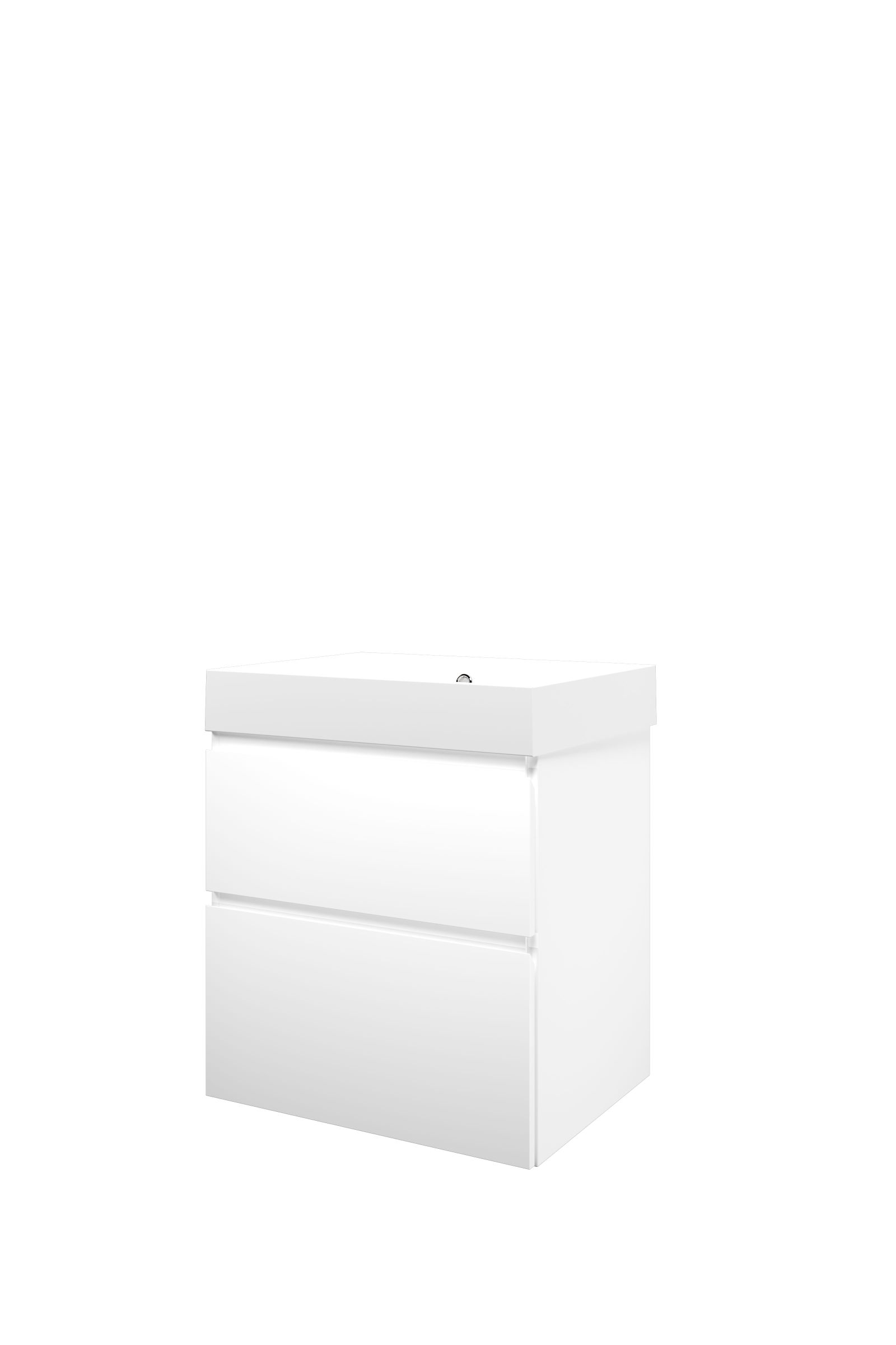 Proline set polystone Loft wast. z. krgt. en onderk. a-sym. 1817025 Mat wit/ Mat wit H700xB600xD460