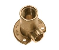 Messing muurplaat binnendraad hoog 1/2x15