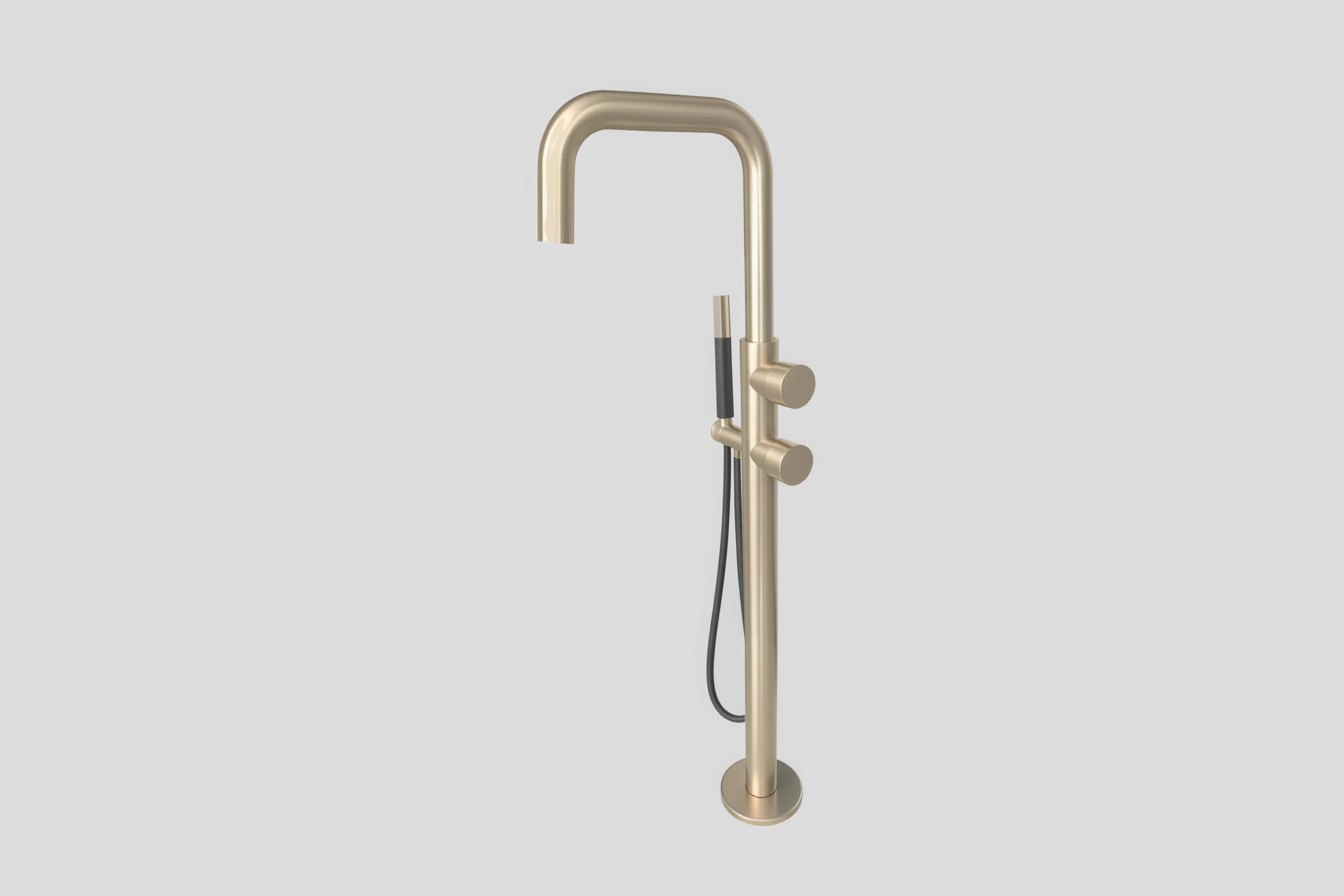 Lagoo Como Vrijstaande highflow badmengkraan afbouwdeel m. mixer en handdouche staaf CM3214PG Brushed Champagne PVD