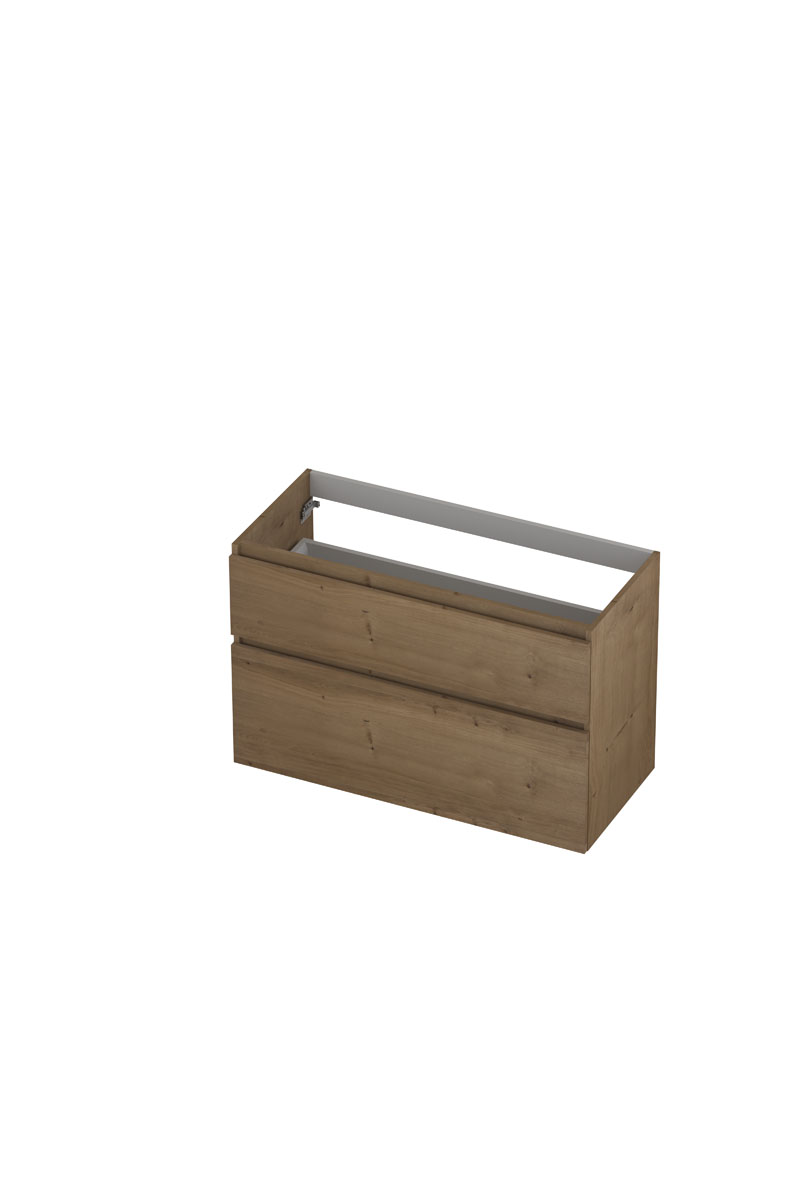 INK onderk. 2 la GL fineer eik + m. houten keerlijst a-symm. H650xB1000xD450 Ash grey / 1221841