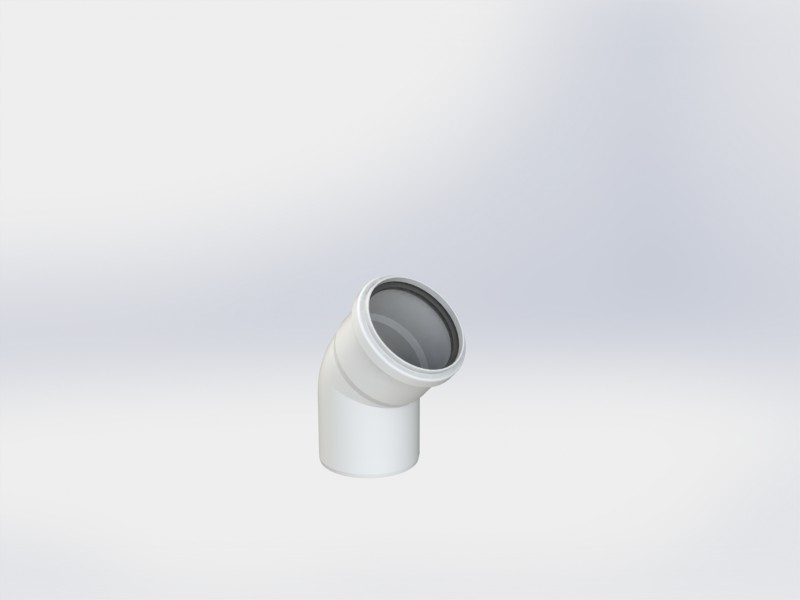 PPs bocht wit 45 gr. x diam. 080 BKJJAB601 Gastech Safe ( 9 p.ds)