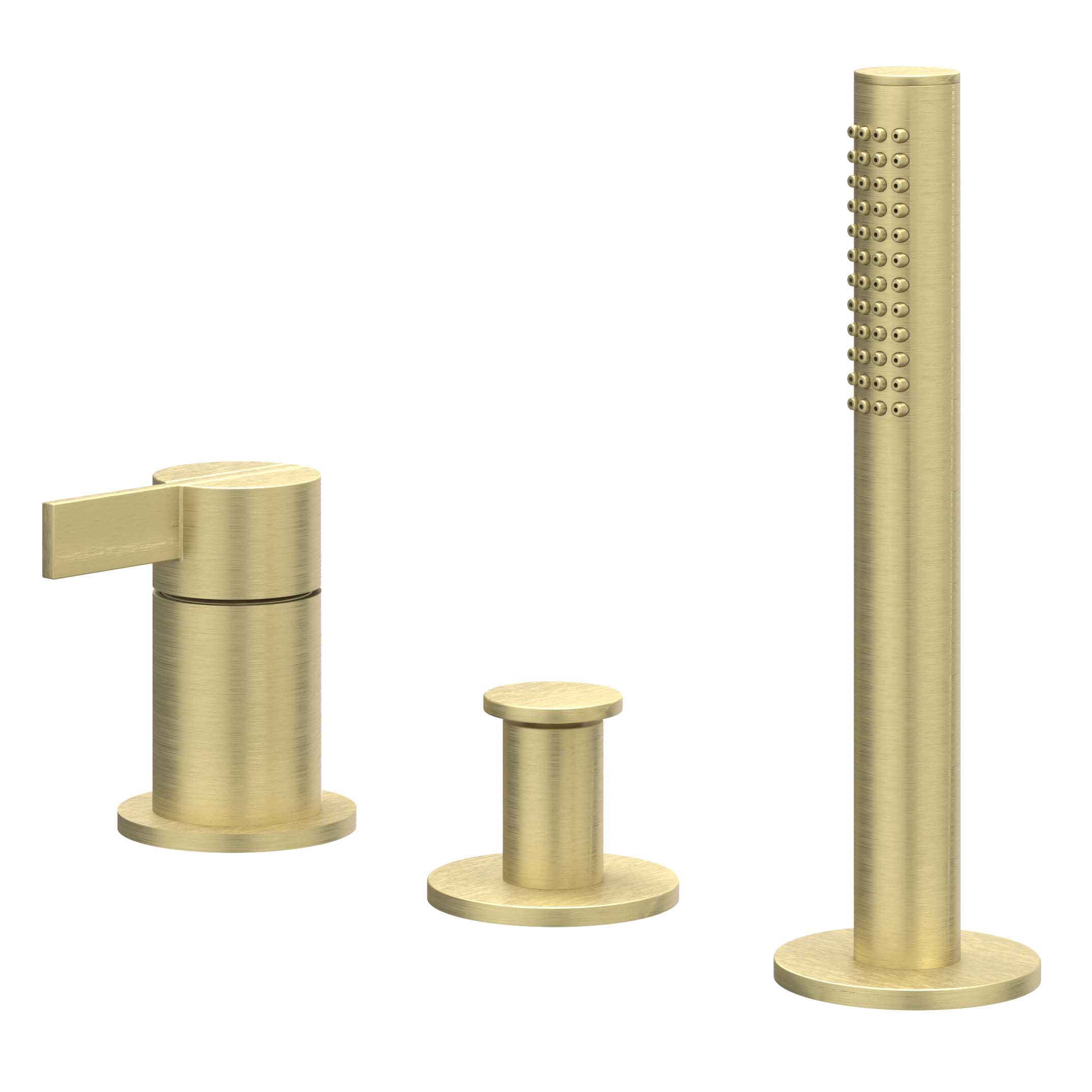 IVY Pact Badrandcombinatie 3-gats m/uittrekbare handd zonder uitloop 6302104 gebr. mat goud PVD