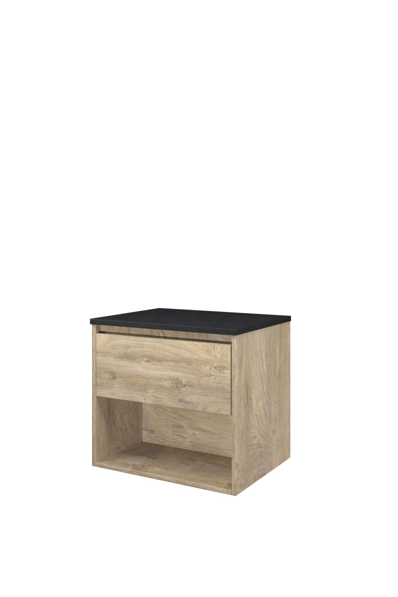 Proline Top afdekplaat hardsteen onderk. m. schap H540xB600xD460 Raw oak/Blue stone / 1817841