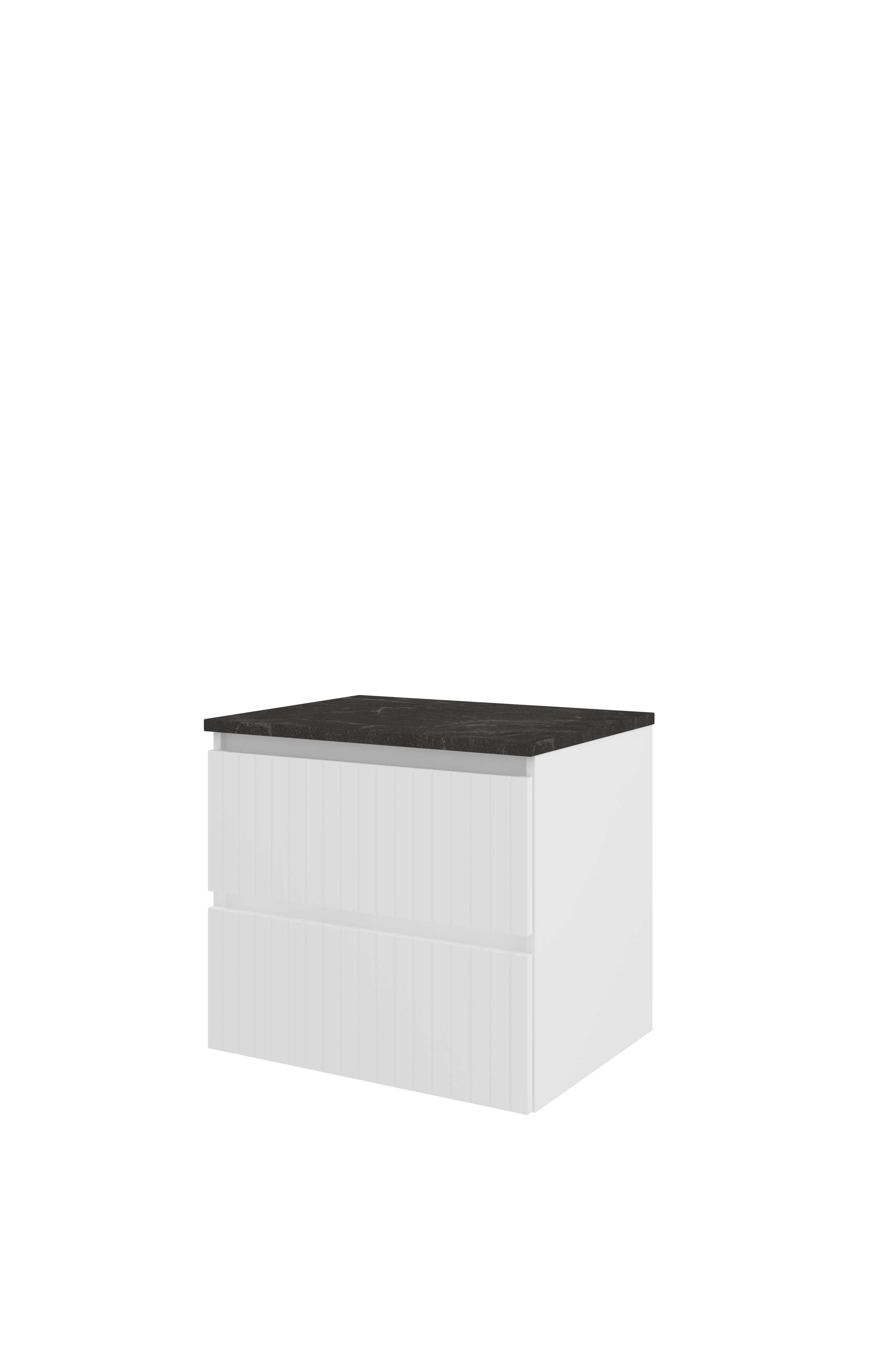 Proline Set Top afdekplaat hardsteen en onderkast sym. gefr. 1818945 Mat wit/Blue stone 600x460x540