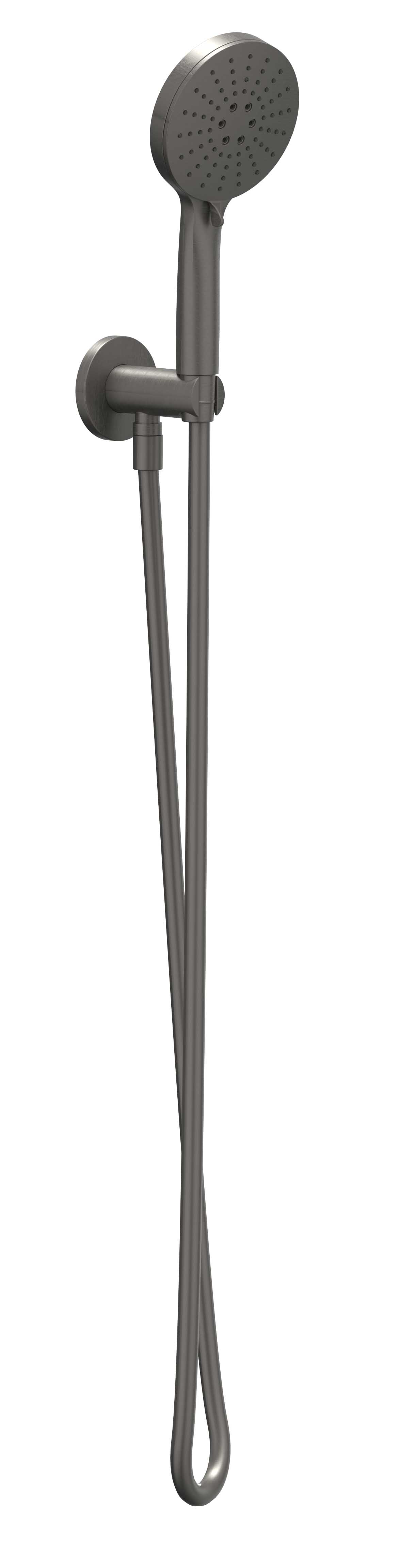 IVY glijstangset met handdouche verst. en 3-standen handd + slang 150 6901146 gebr. metal black PVD