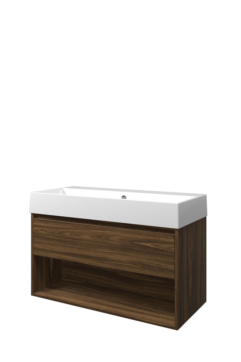 Proline set porselein Loft wast. z. krgt. en onderk. met schap 1815343 Cabana oak/Glans wit H620xB1000xD460