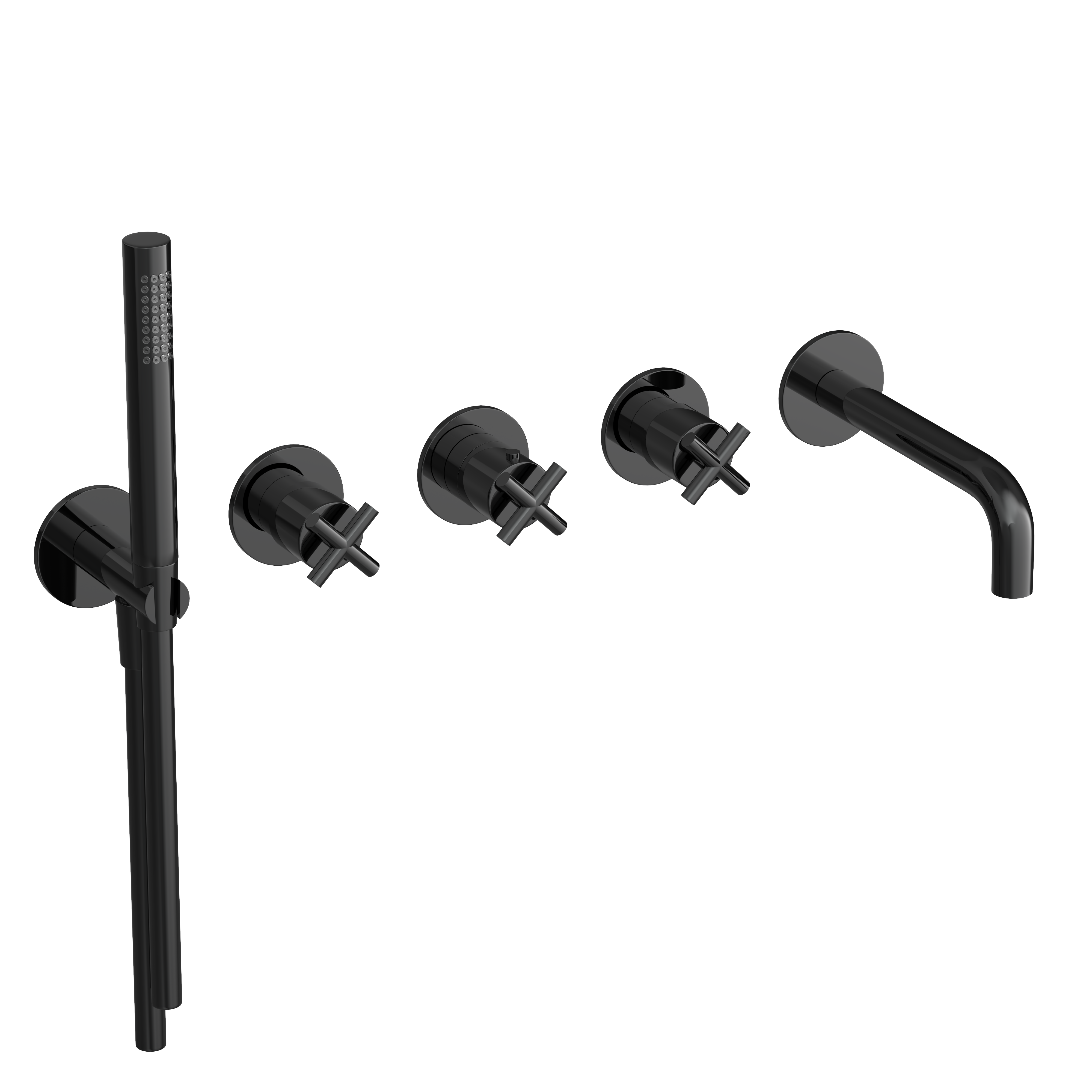 Hotbath CHAP afbouwdeel bad/douche thermostaat C7072EXTPBP Gepolijst zwart PVD