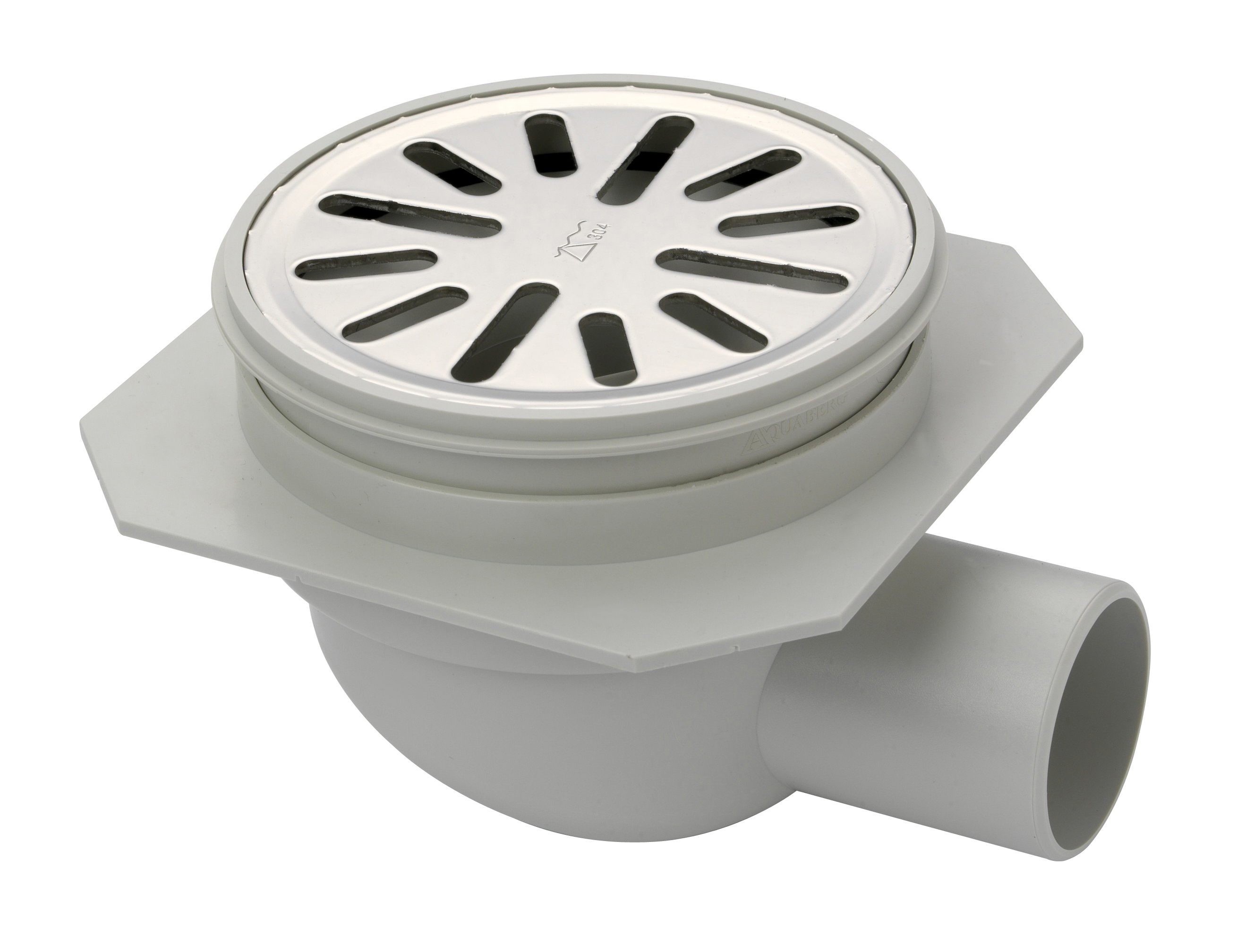 Aquaberg ABS put m/RVS rooster hoogte verstelbaar zij-uitlaat 4011 10cm rond