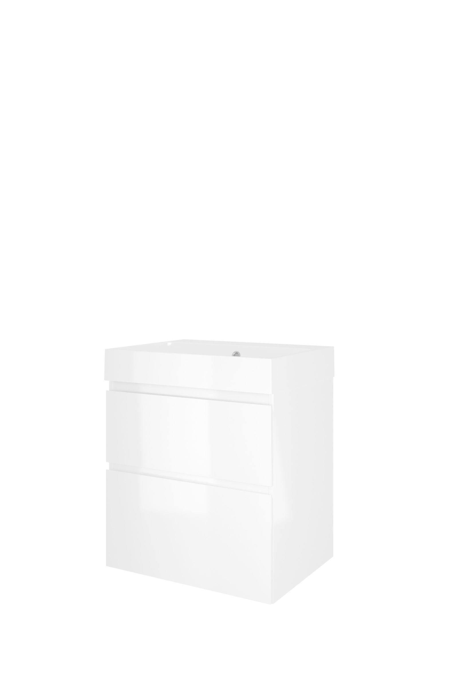 Proline set polystone Loft wast. z. krgt. en onderk. a-sym. 1817004 Glans wit/Glans wit H700xB600xD460