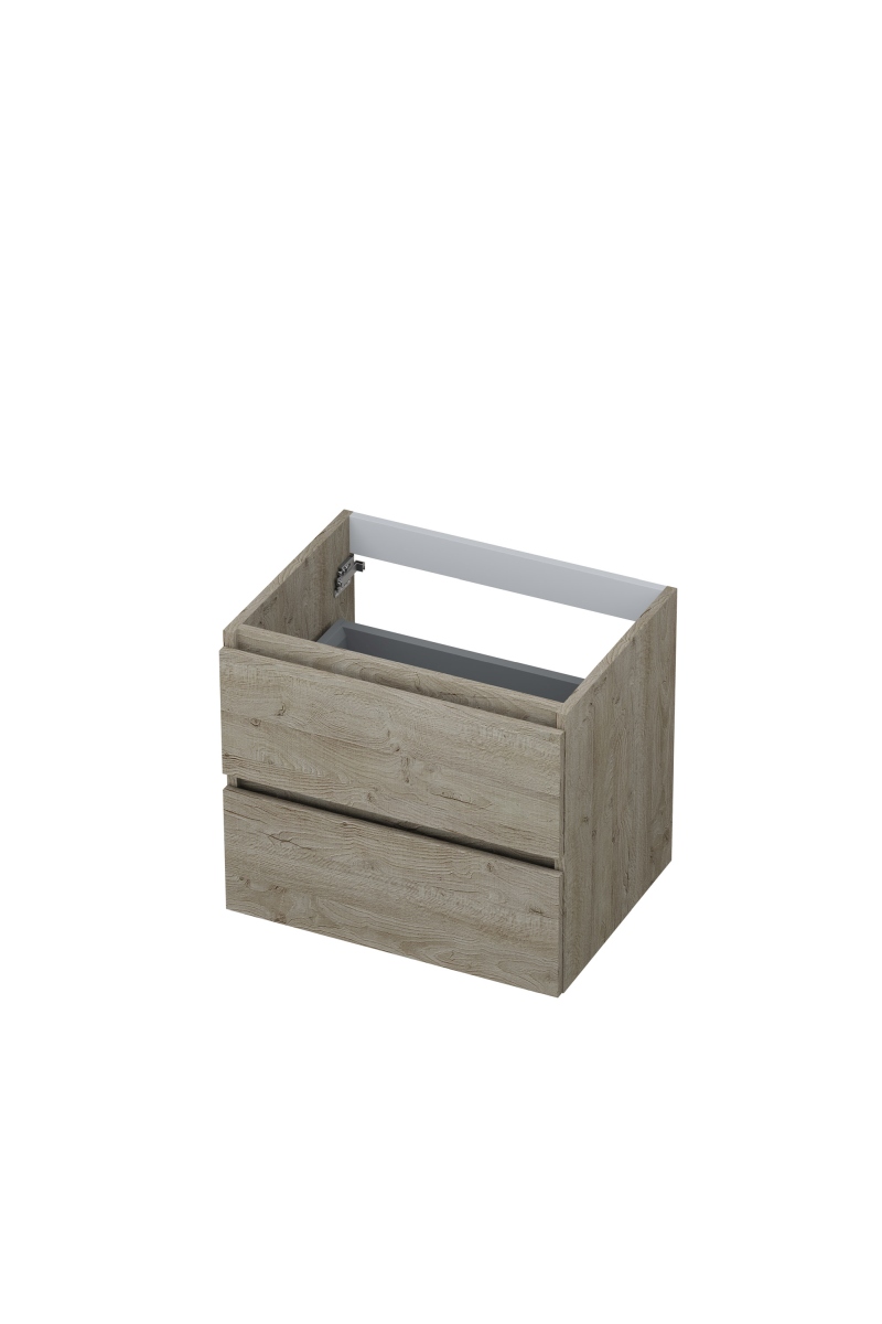 INK onderk. 2 laden greepl. met houten keerlijst 1257109 Greige eiken H520xB600xD450