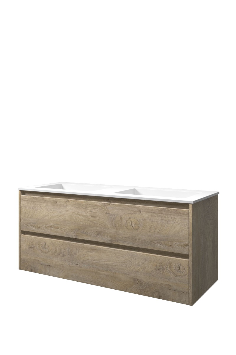 Proline set polystone Elegant wast. z. krgt. en onderk. sym. 1816261 Raw oak/Mat wit H540xB1200xD460