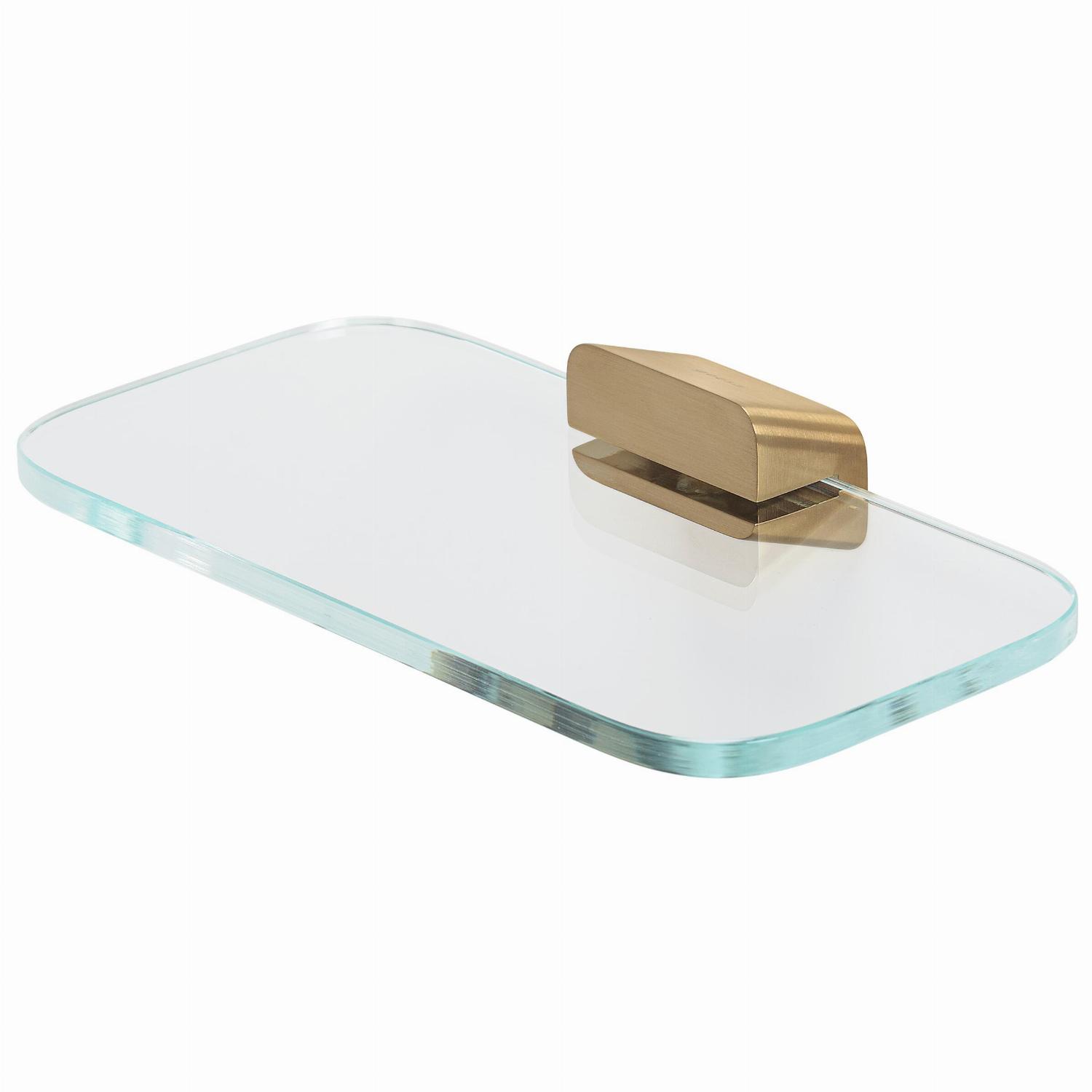 Geesa Shift planchet / zeephouder goud geb. met transparant glas 919903-07