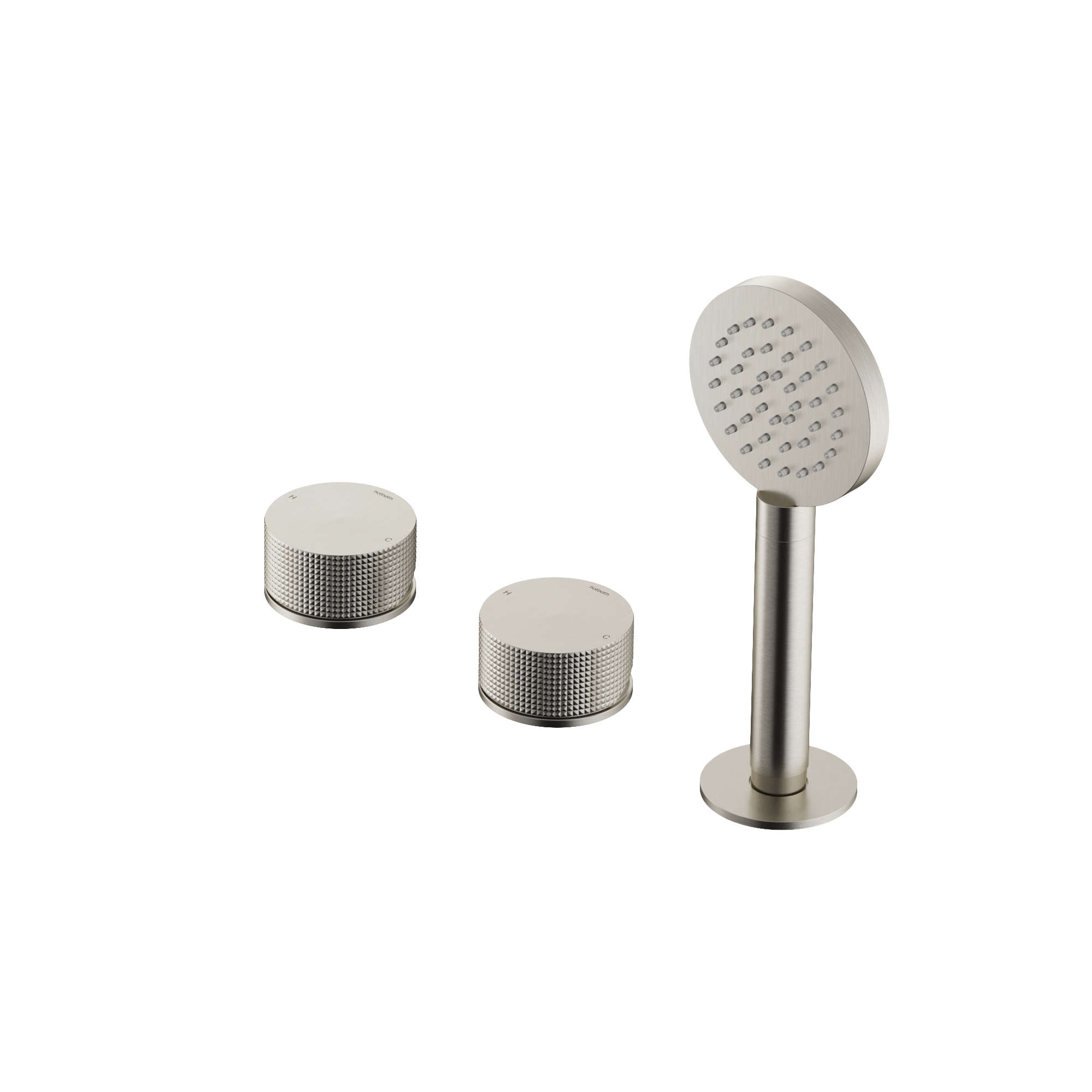 Hotbath GUY badrandcombinatie een hendel mengkraan zonder uitloop GY075DGN Geborsteld nikkel