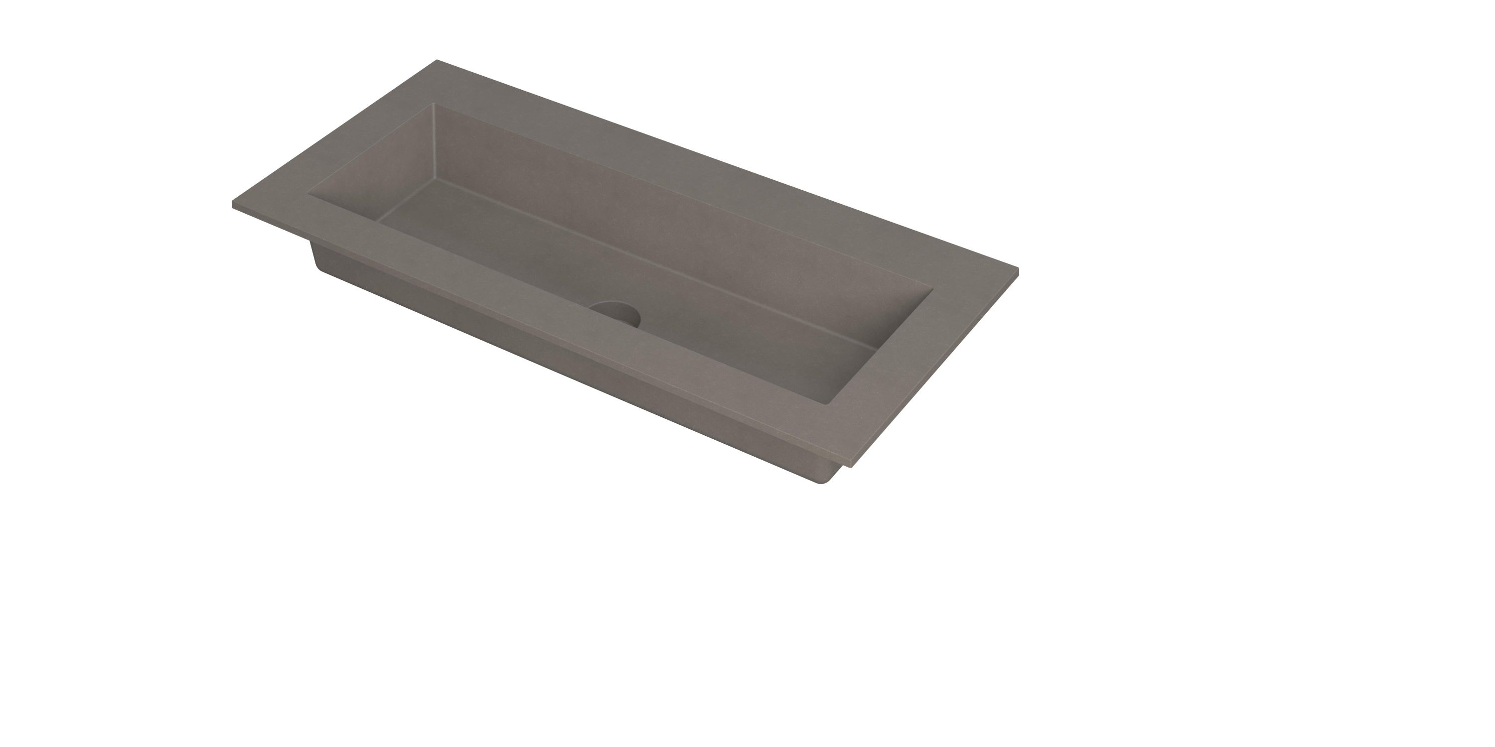 INK Kraft wastafel enkele bak z. krgt 3417222 Quartz beton H10xB1000xD450