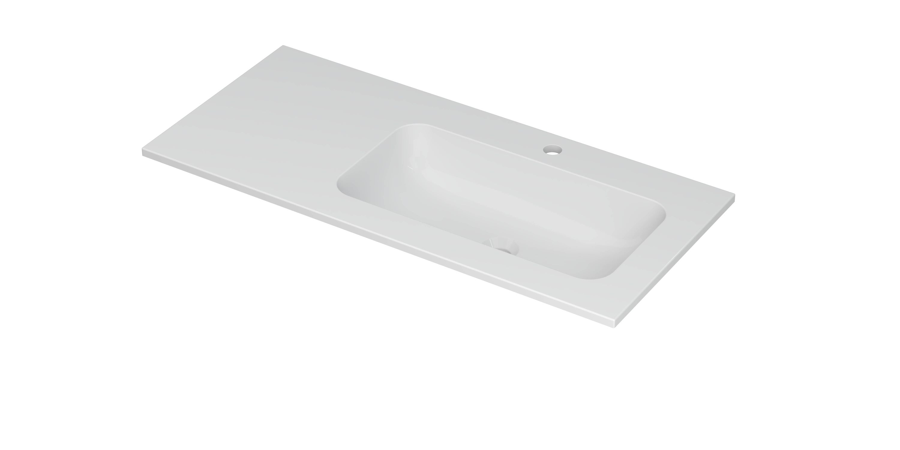 INK Aspekt wastafel pors. m. kom 45 R m. 1 krgt. 207229 m. wit H25xB15xD1000