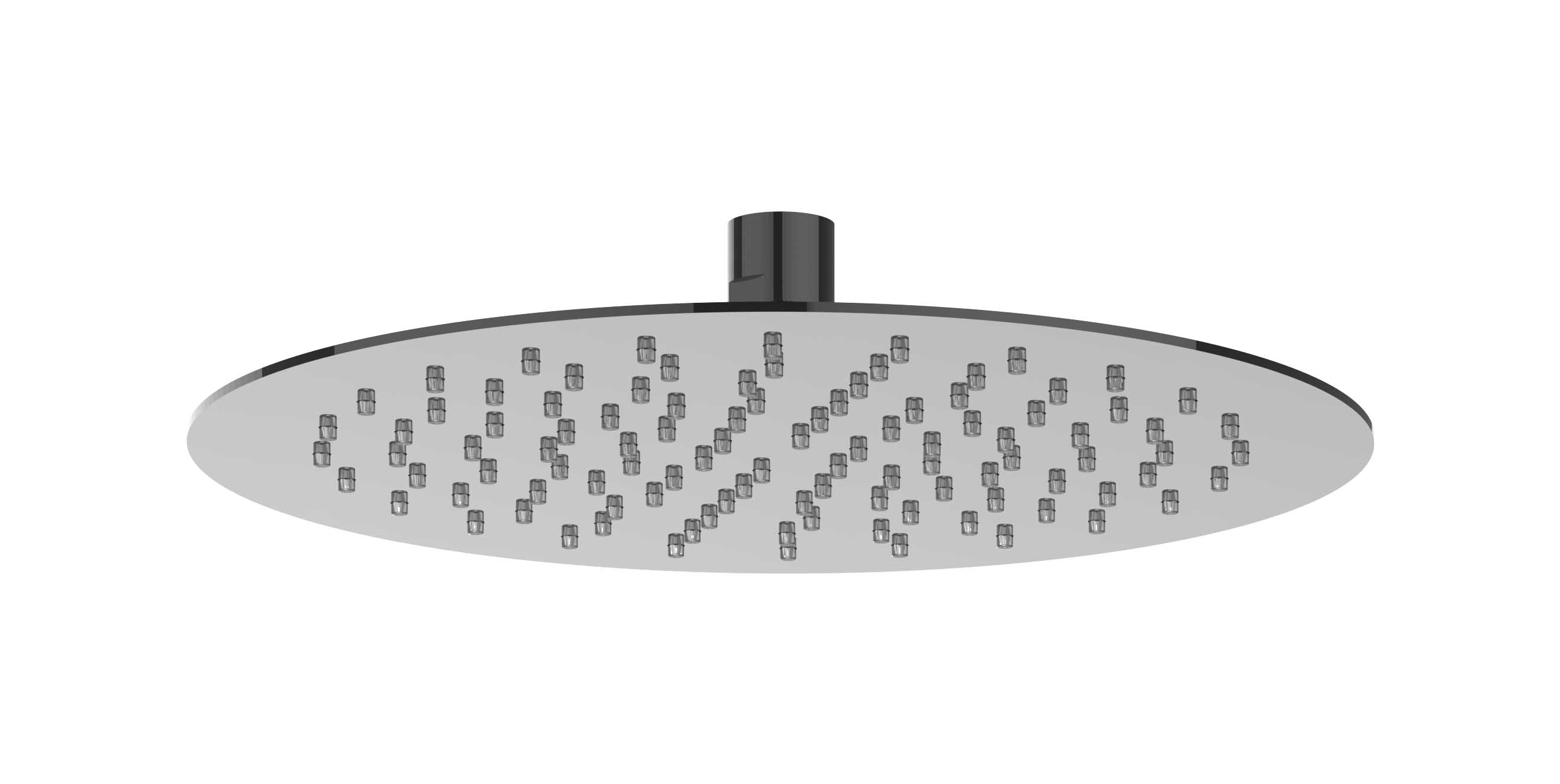 IVY Toebehoren Hoofddouche slim 25cm antikalk nozzels Eco-air 6900557 Zwart chroom PVD