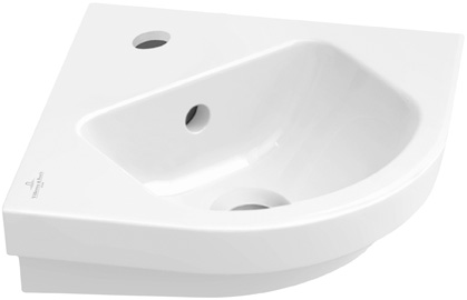 V&B Subway hoekfontein 32cm m/1 krg.dgest+overloop 73194501 Wit Alpin