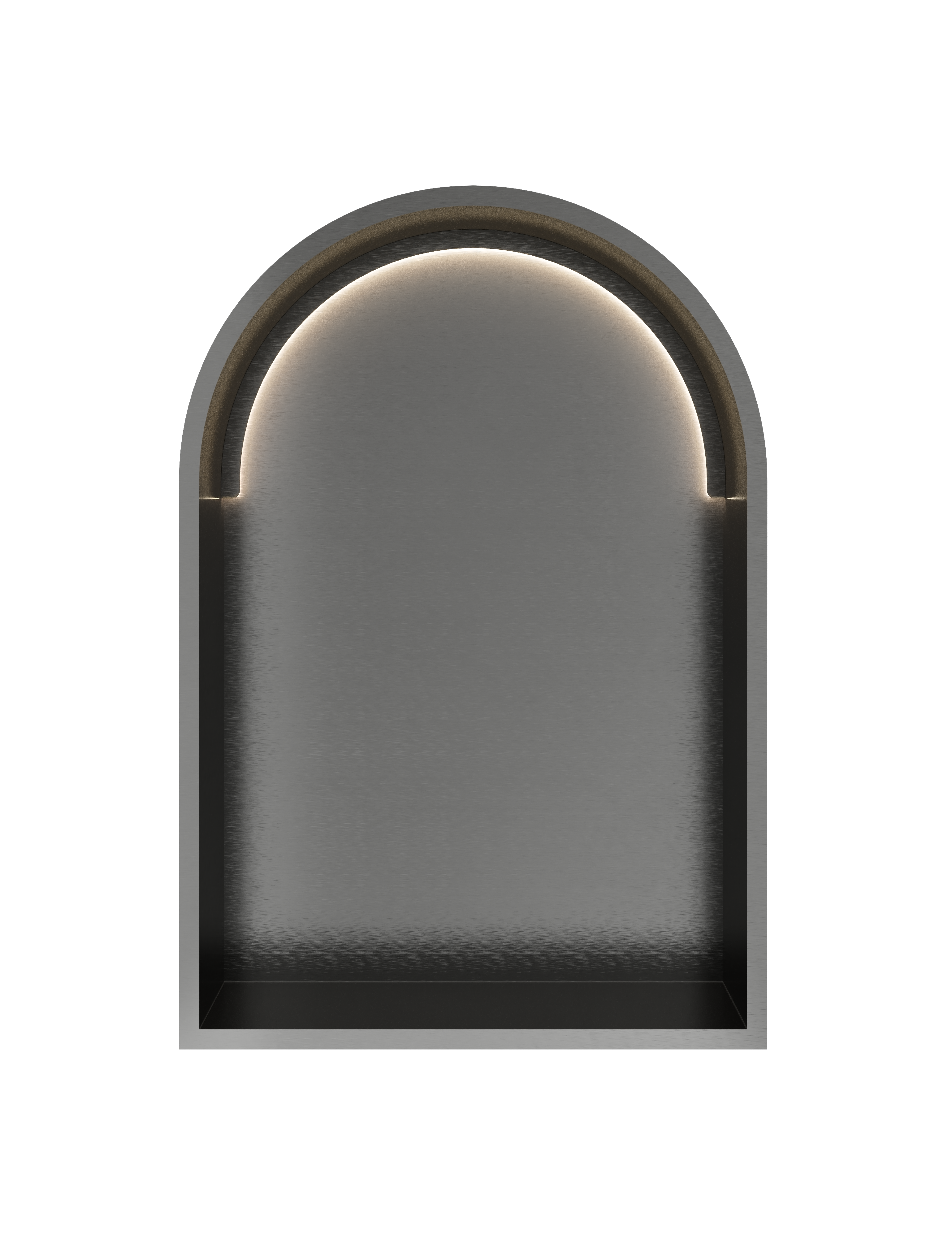 Hotbath More inbouwbox of inbouwnis toogmodel 30x45x10cm with LED IP44 BOW30LBGP Geborsteld gunmetal PVD