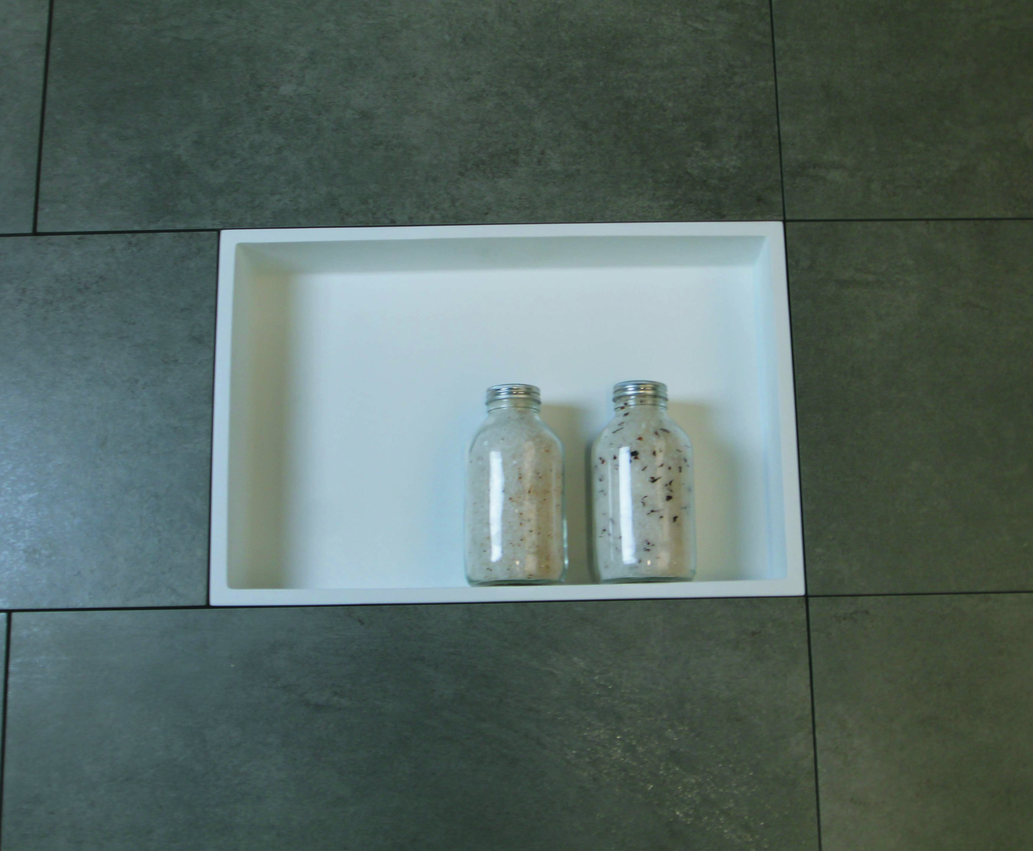 Luca nis in of opbouw 44.5x29.5x8cm stone resin Wit glans