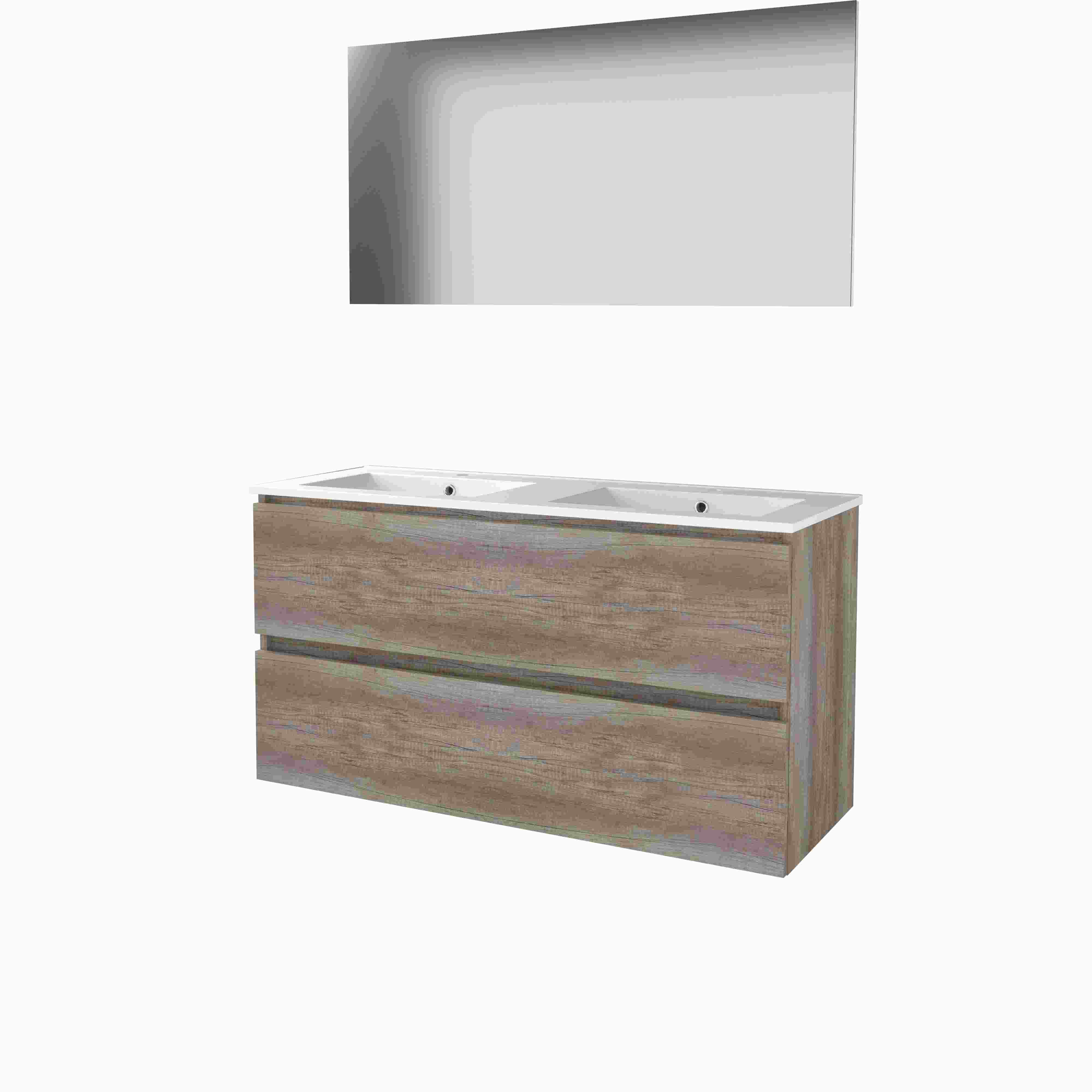 Basic Basic 46 onderk. GL incl. 2 la + pors. wast. incl. 2 krgt. incl. spg. op plaat B1200xD460 Scotch Oak / 1810785