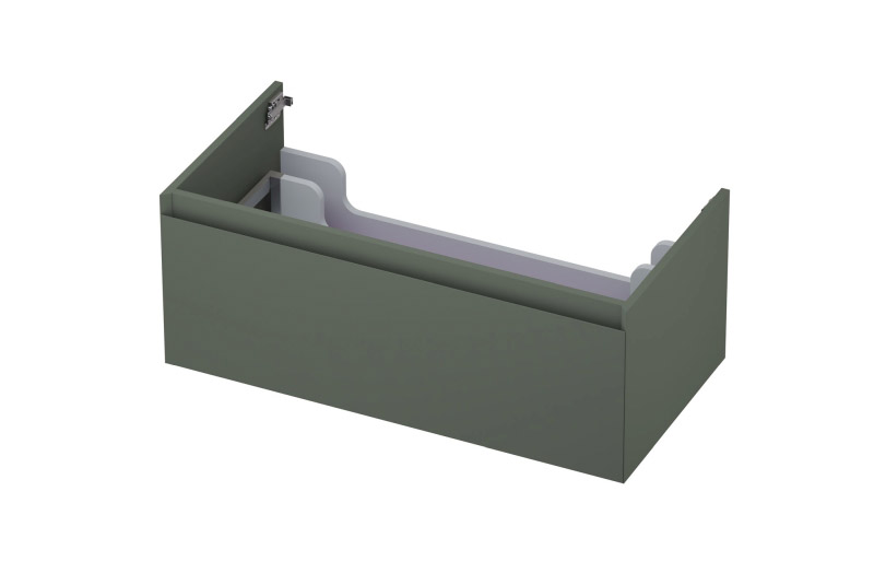 INK onderkast 1 lade gr.loos gelakt 45gr 1240127 mat beton groen H350xB900xD450