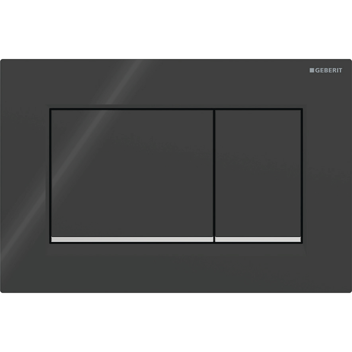 Geberit Sigma20 bedieningsplaat 2- toets square zwart - chroom - zwart 115.883.KM.1