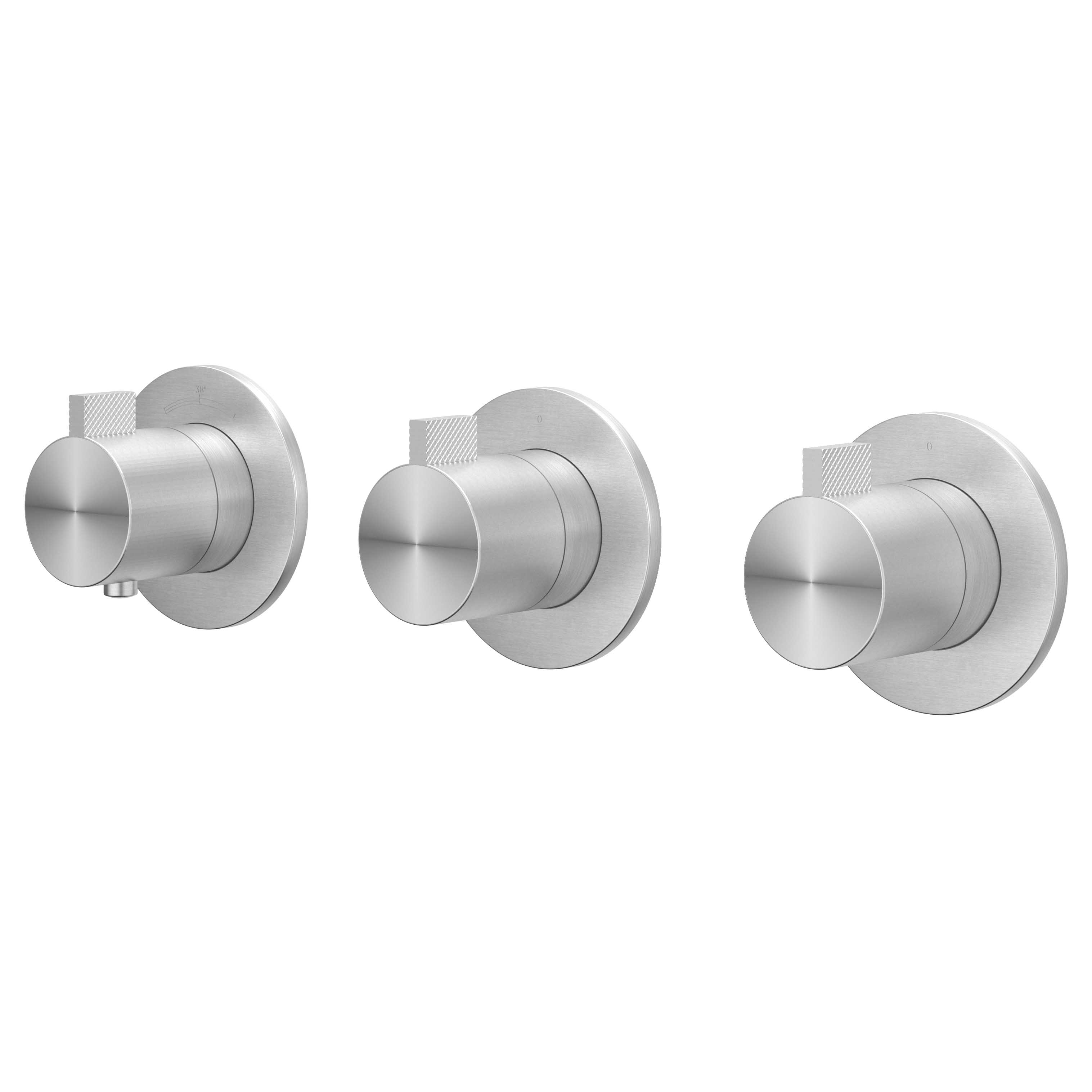 IVY Tribe Afbouw inbouwtherm. m/2 stopkranen symmetry m/ronde rozetten 6201321 RVS316 gebr.