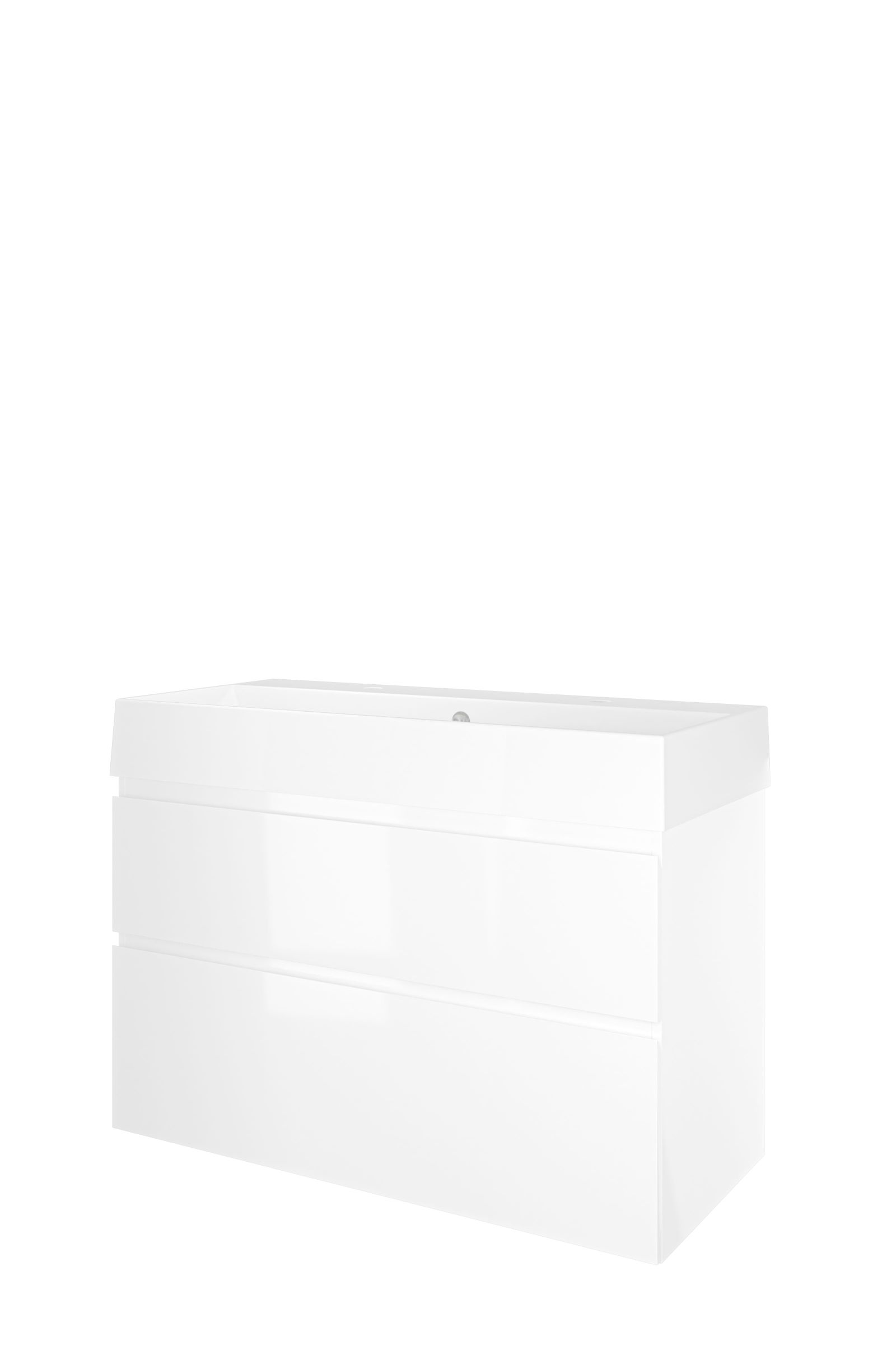 Proline set porselein Loft wast. met 2 krgt. en onderk. a-sym. 1815564 Glans wit/Glans wit H700xB1000xD460