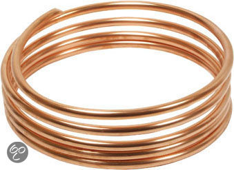 Mtr. Roodkoper buis zacht op rol 10 mm rollengte 50 mtr