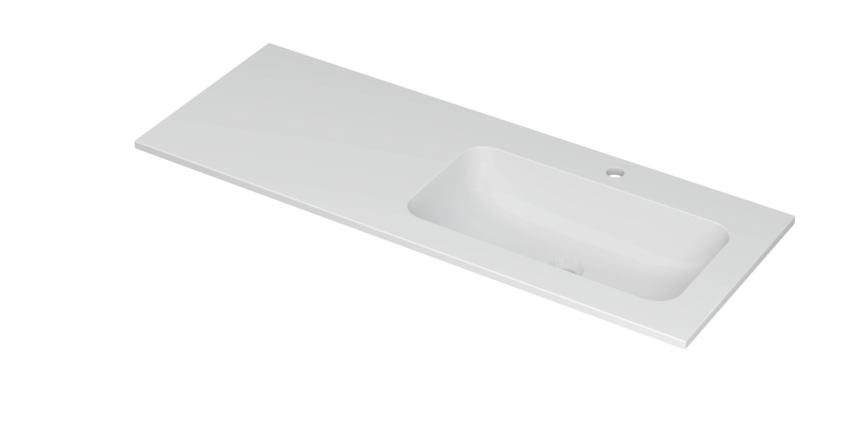 INK Aspekt wastafel pors. m. kom 45 R m. 1 krgt. 207239 m. wit H25xB15xD1200