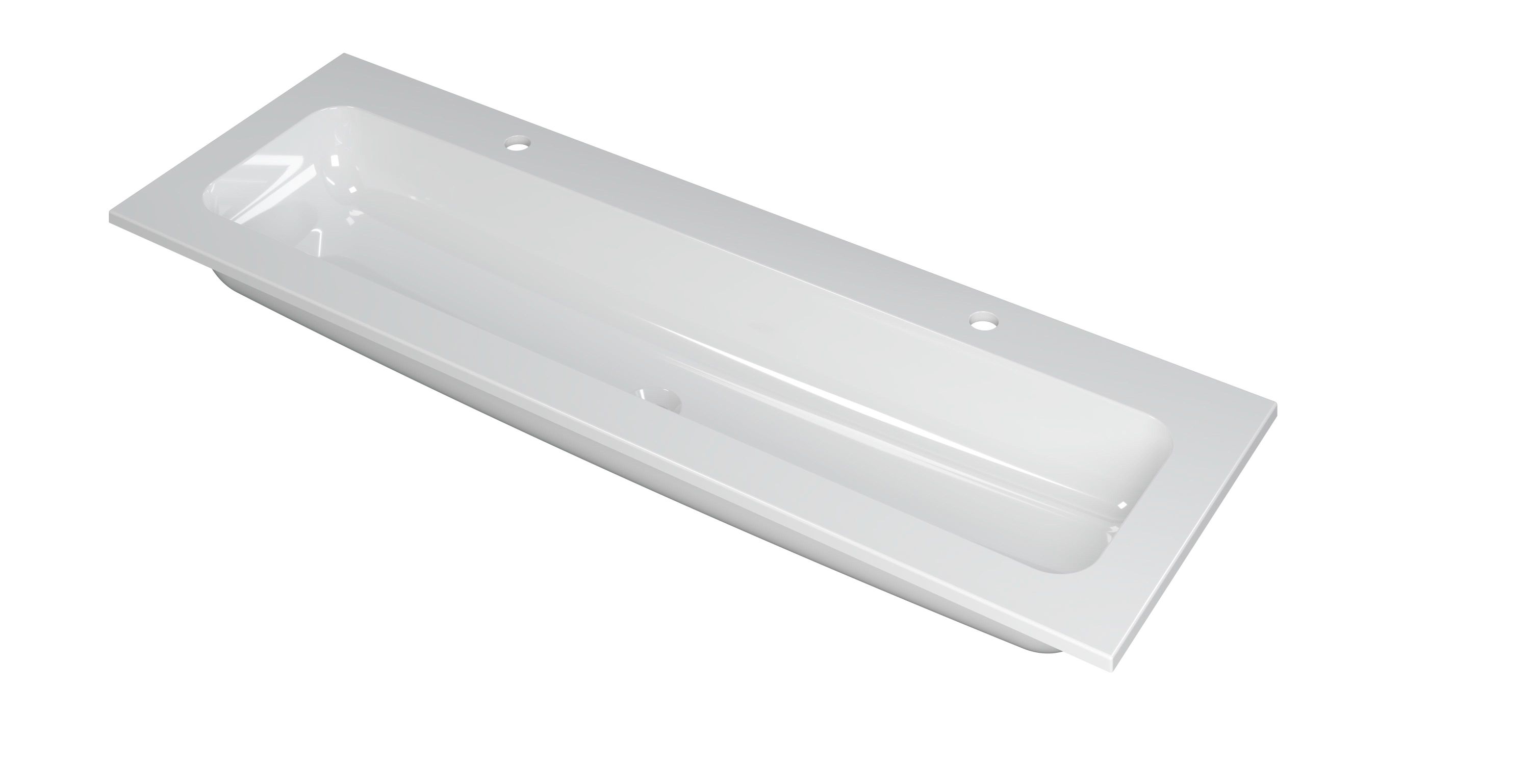 INK Faktor wast. polystone centraal met 2 krgt. 3407032 Glans wit H15xB1400xD450