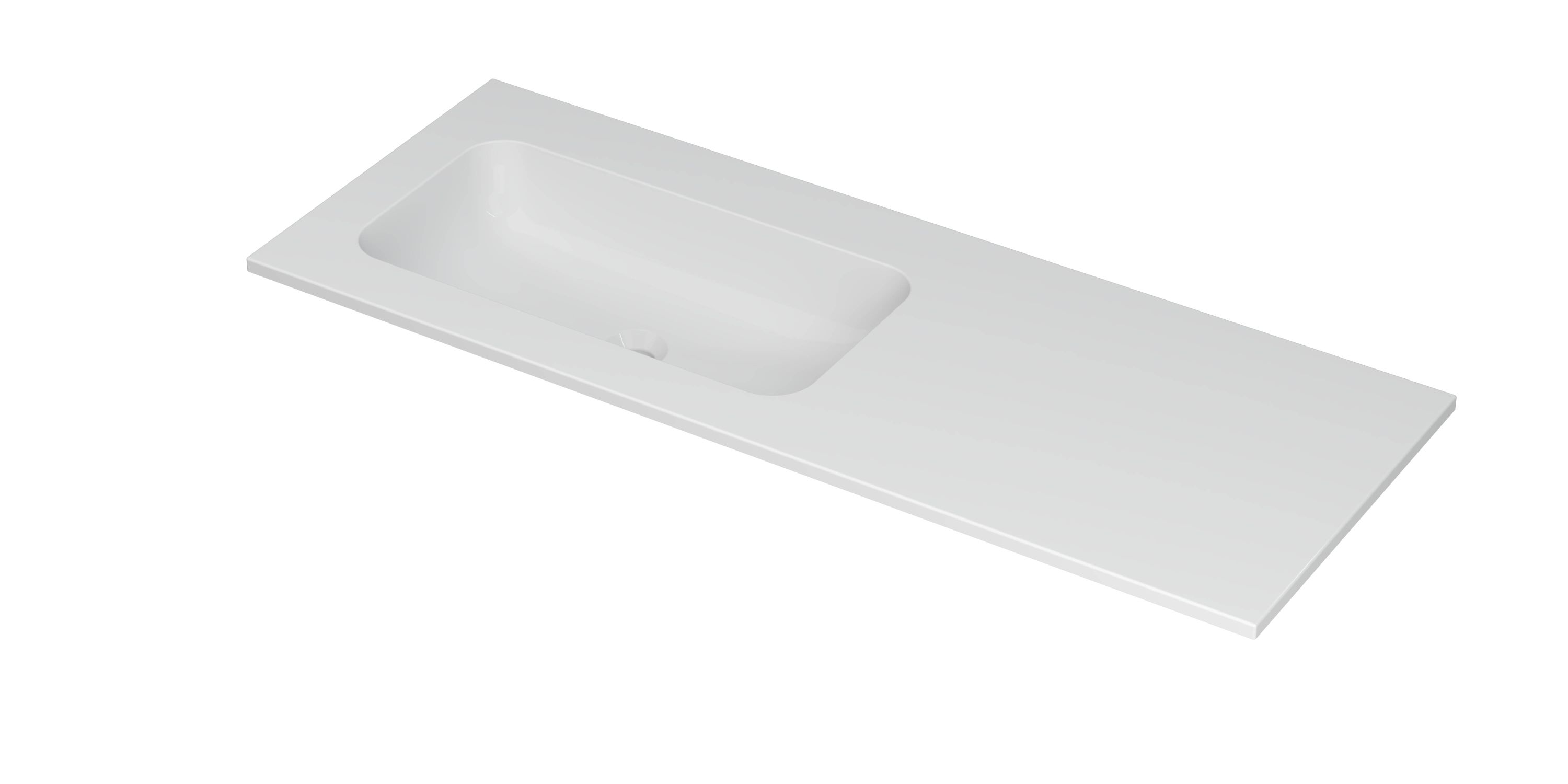 INK Aspekt wastafel pors. m. kom 45 L z. krgt. 207235 m. wit H25xB15xD1200