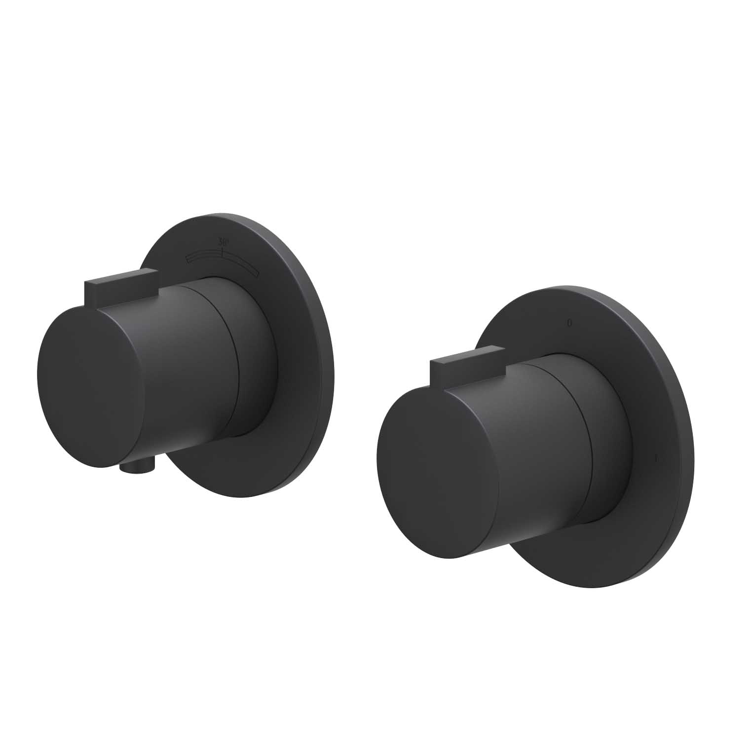 IVY Pact Afbouw inbouwtherm. m/2-weg stop-omstel symmetry 6202362 Mat zwart PED