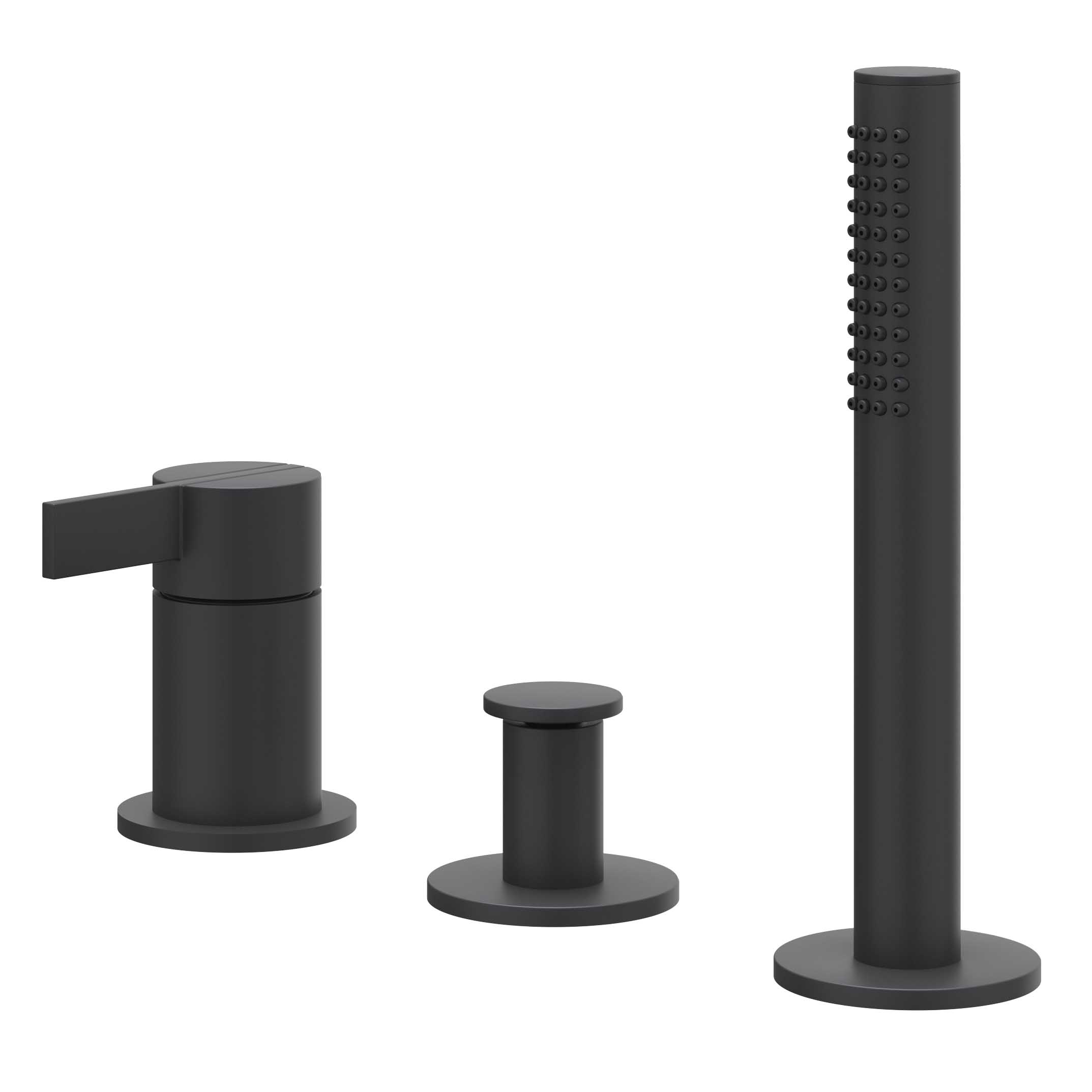 IVY Pact Badrandcombinatie 3-gats m/uittrekbare handd zonder uitloop 6302102 Mat zwart PED