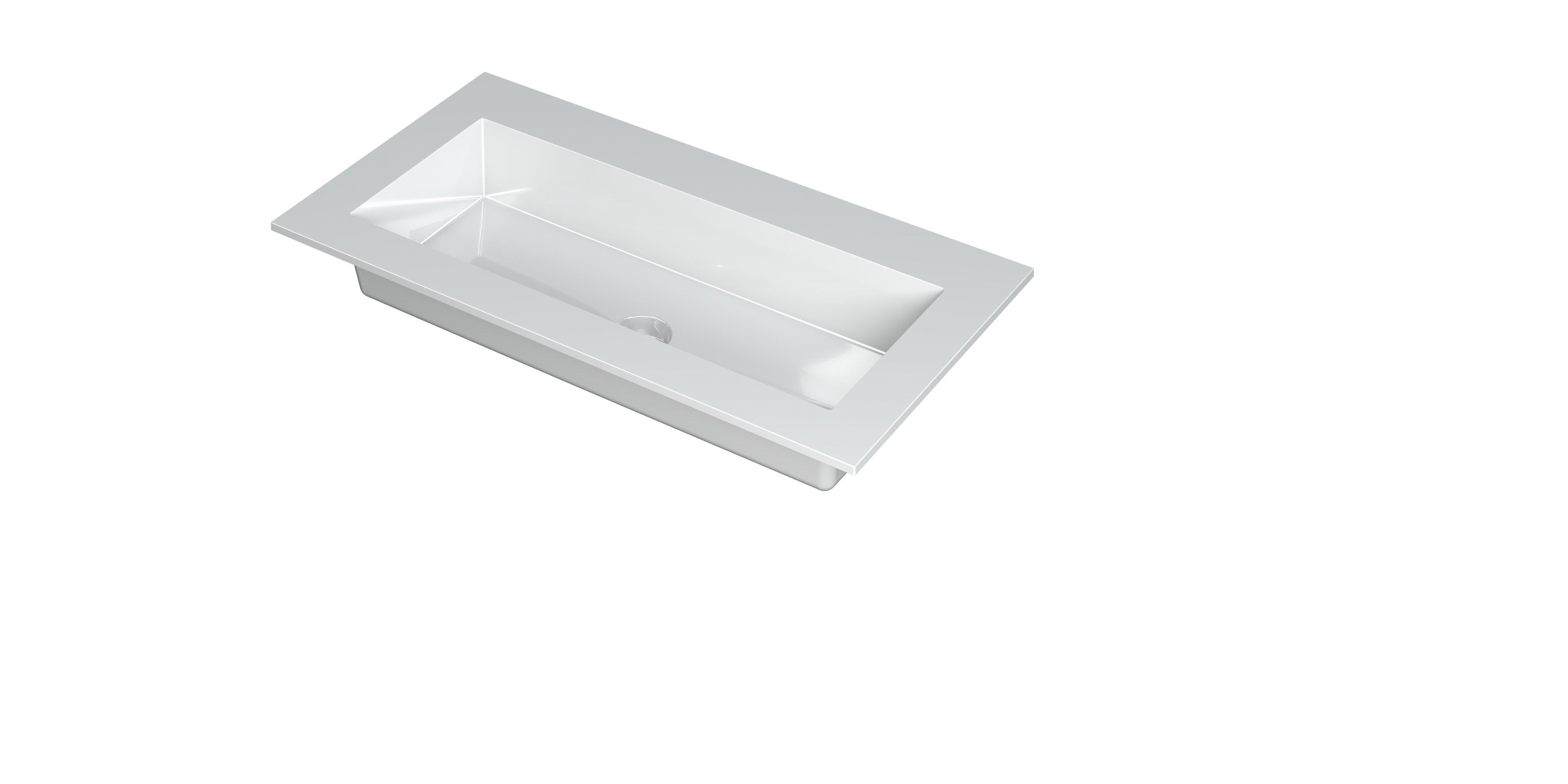 INK Kraft wastafel enkele bak z. krgt 3417330 Glans wit H10xB900xD450