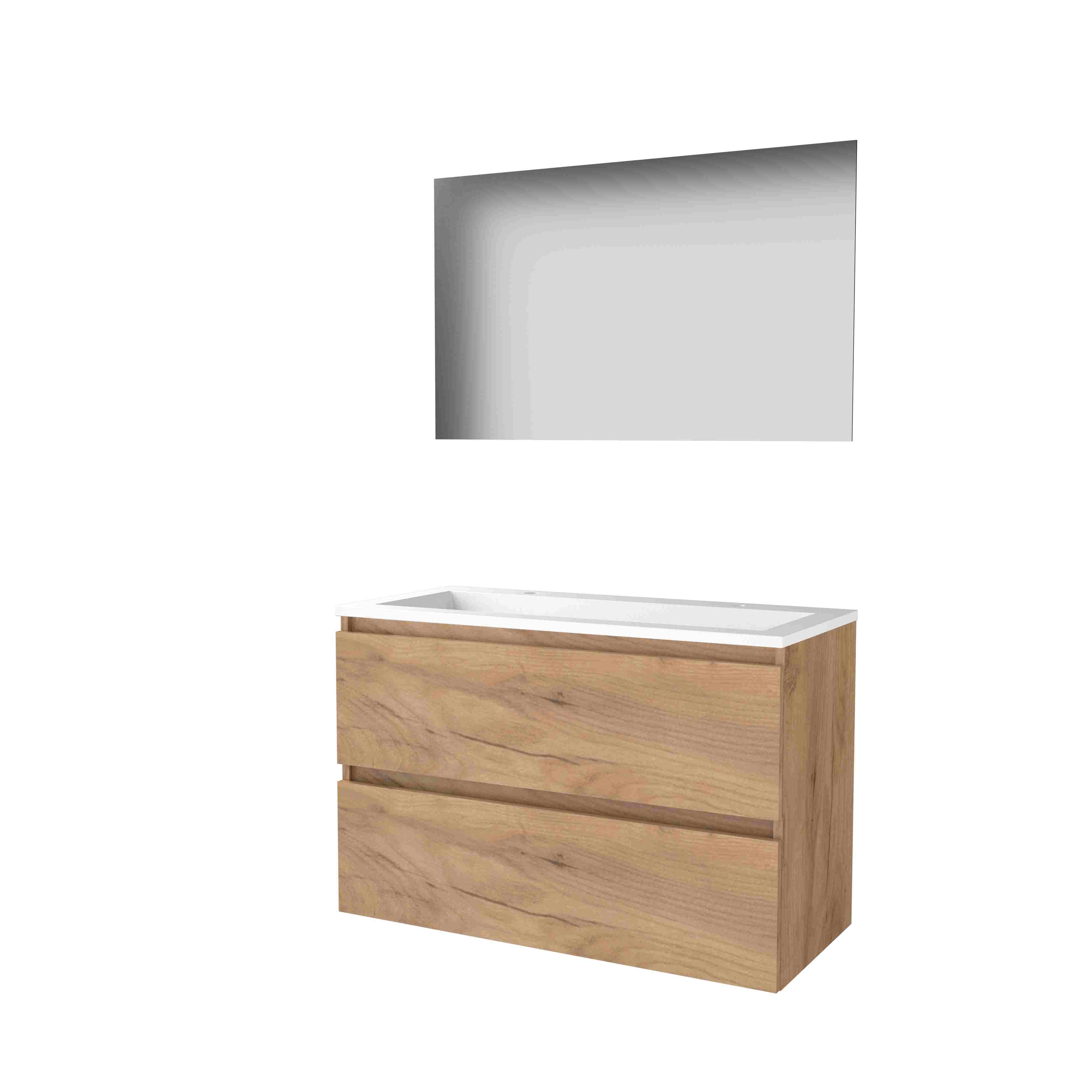 Basic Ultimate 46 onderk. GL incl. 2 la + Acryl wast. incl. 2 krgt. incl. spg. m. LED ind. o+b B1000xD460 Whisky Oak / 1813847