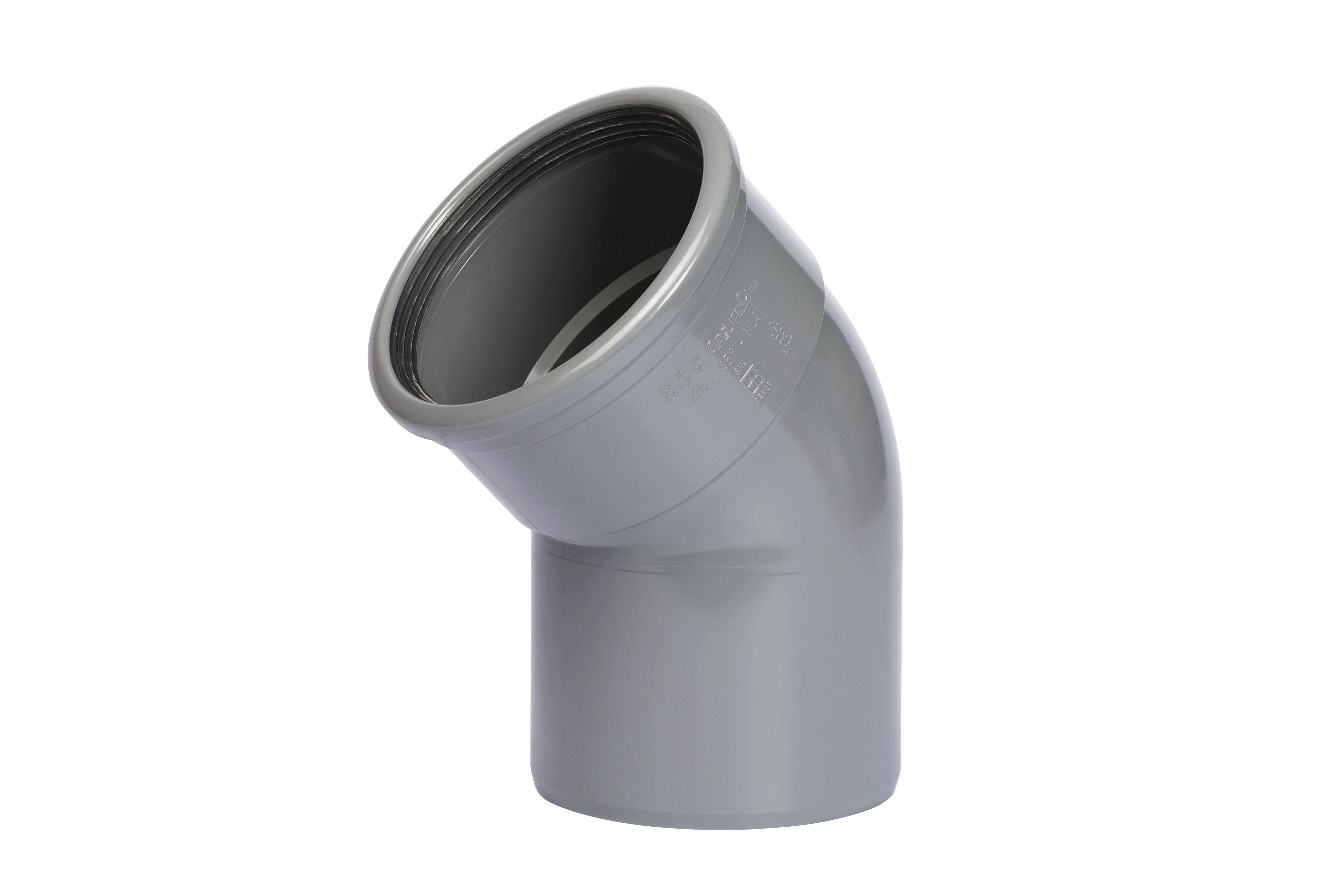 PVC manchet Bocht 125 45 graden mof/spie 1196900118