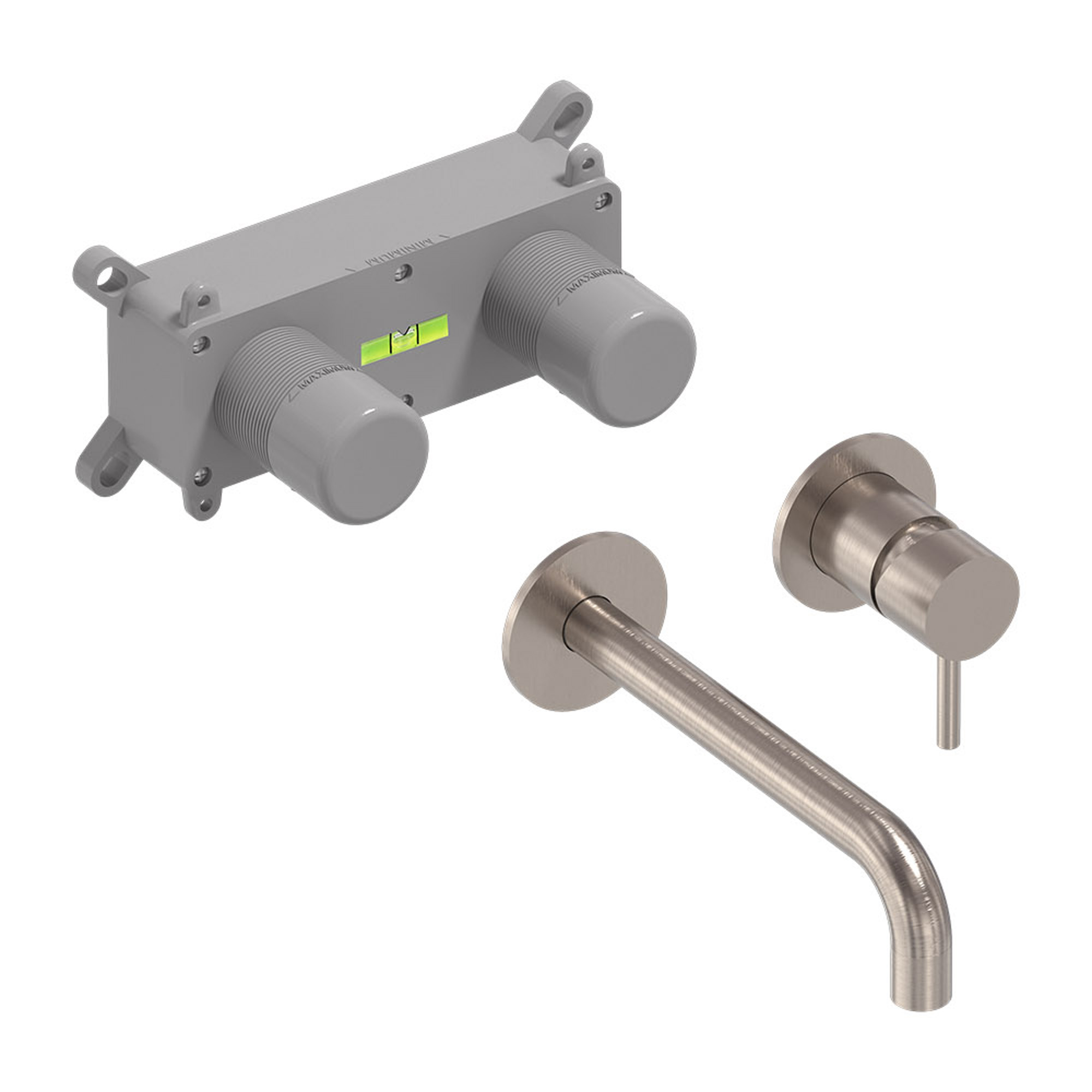 MAY Stilo Eenhendel wastafelmengkraan inbouw incl. inbouwbox 6800653 Geborsteld nickel PVD