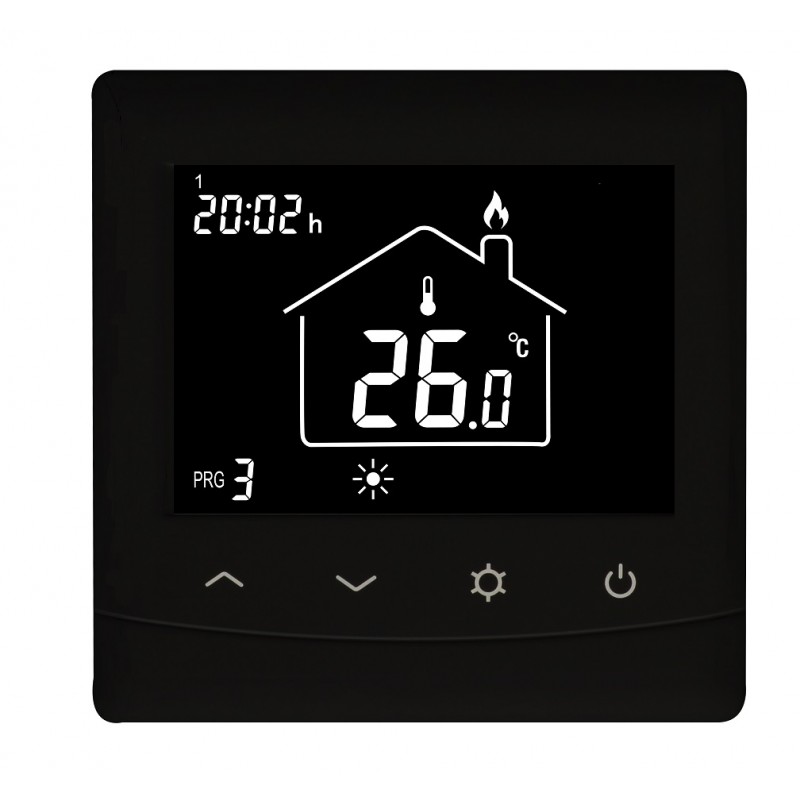 Optima W WiFi inbouw thermostaat met externe sensor 2020051916 Zwart