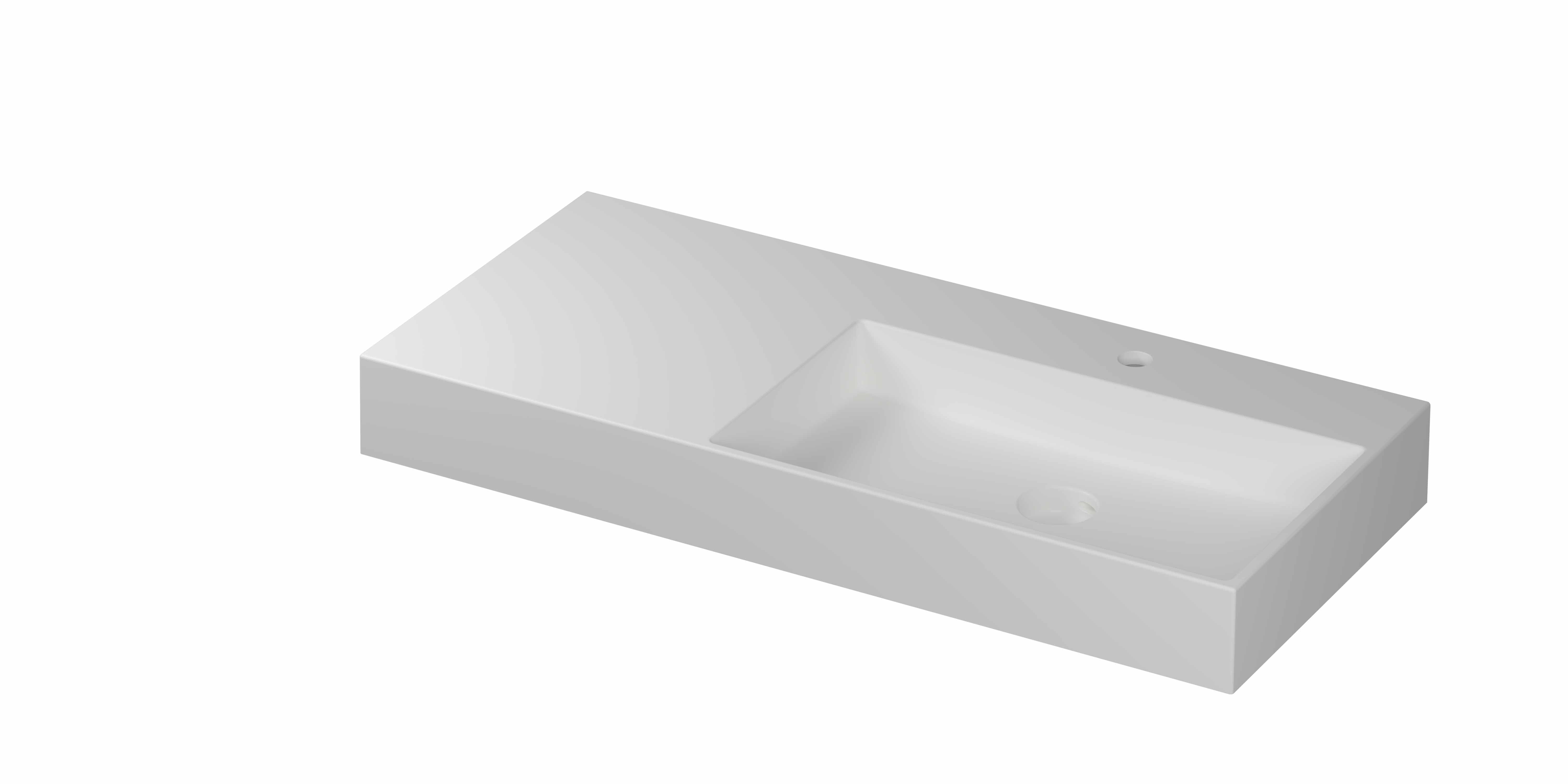 INK United wast. porselein rechts met 1 krgt. incl. keram. click plug en verb. overl. syst. 0206432 Mat wit 1000x450x110