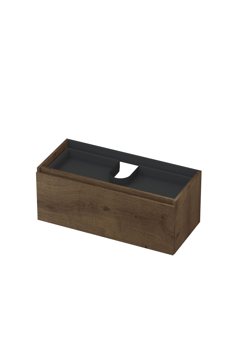 INK Fineer onderkast 1L m. binnenla gr.loos houten keerlijst fineer 1221343 Chocolate H400xB1000xD450