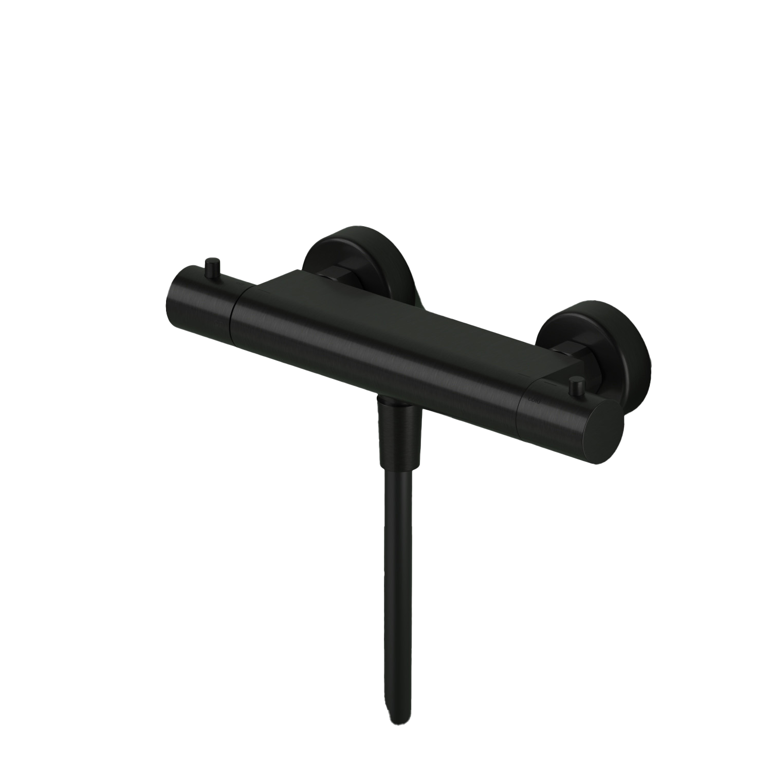 Hotbath Ace thermostatische douchemengkraan m. 1/2 doucheslang onderaansluiting AC008MBP Mat Zwart PVD