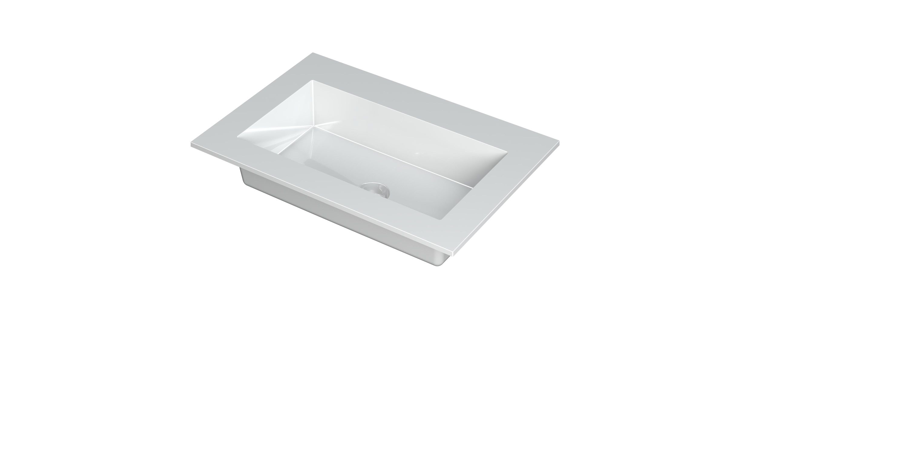 INK Kraft wastafel enkele bak z. krgt 3417200 Glans wit H10xB700xD450