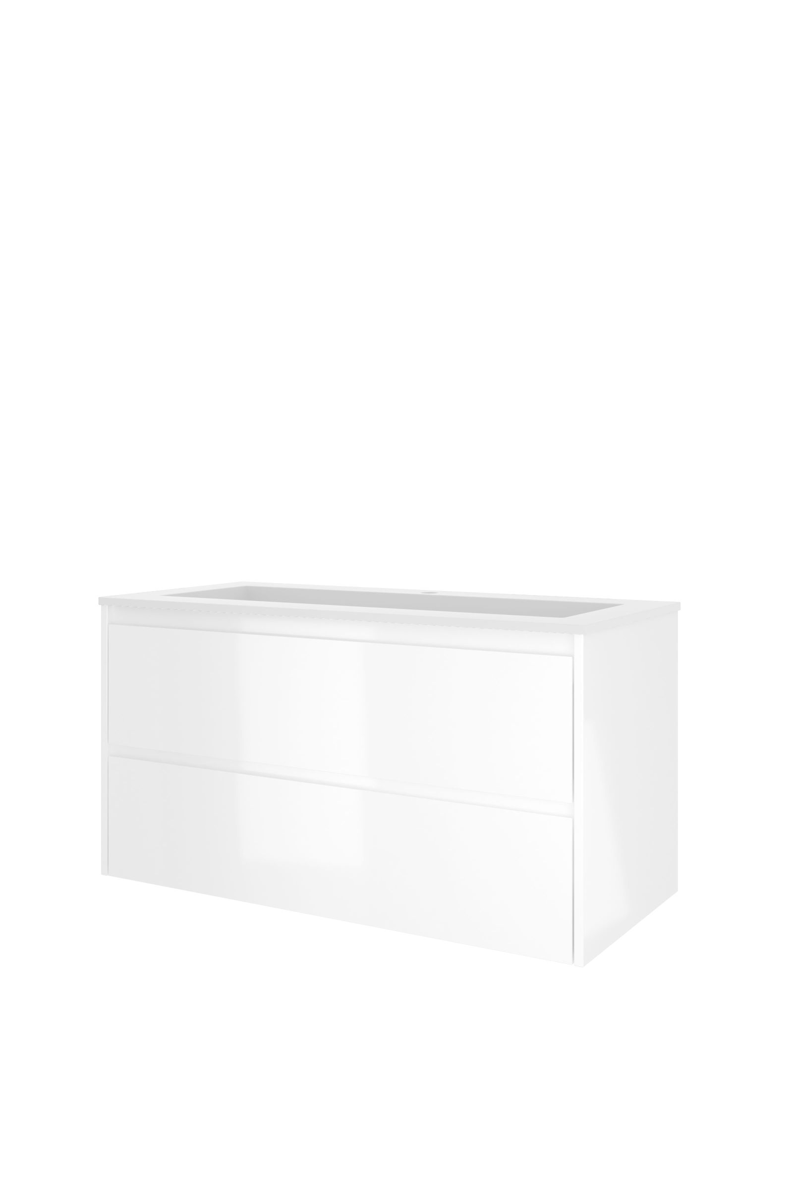 Proline set polystone Elegant wast. met 1 krgt. en onderk. a-sym. 1816444 Glans wit/Mat wit H620xB1000xD460