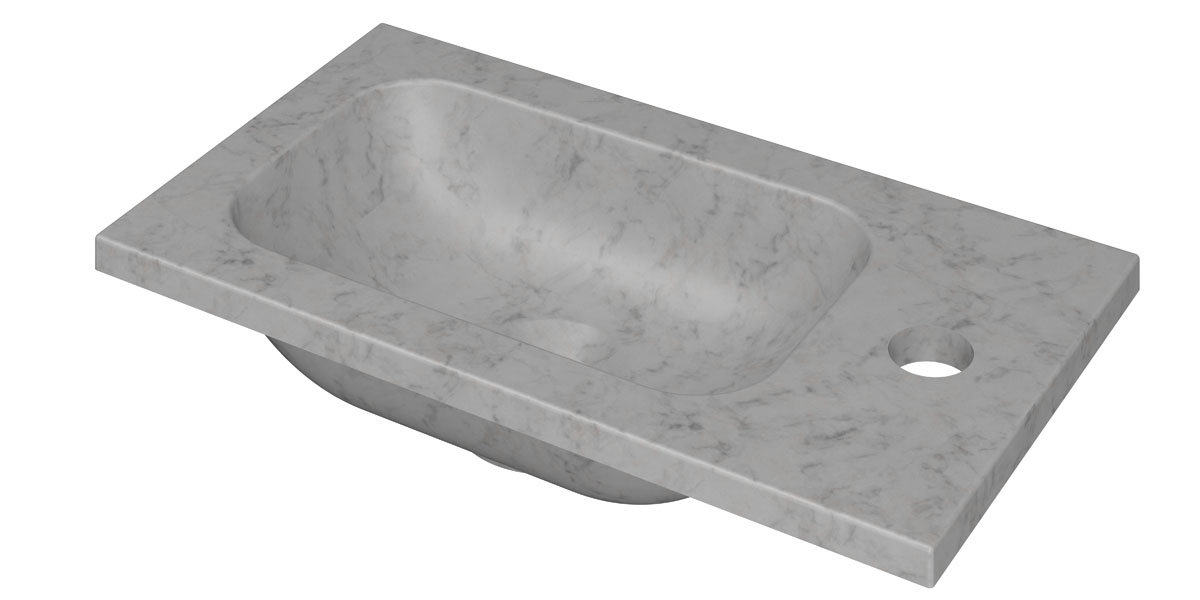 INK Enter Fontein natuursteen m. krgt. universeel H16xB400xD220 Mat wit marmer / 3404365