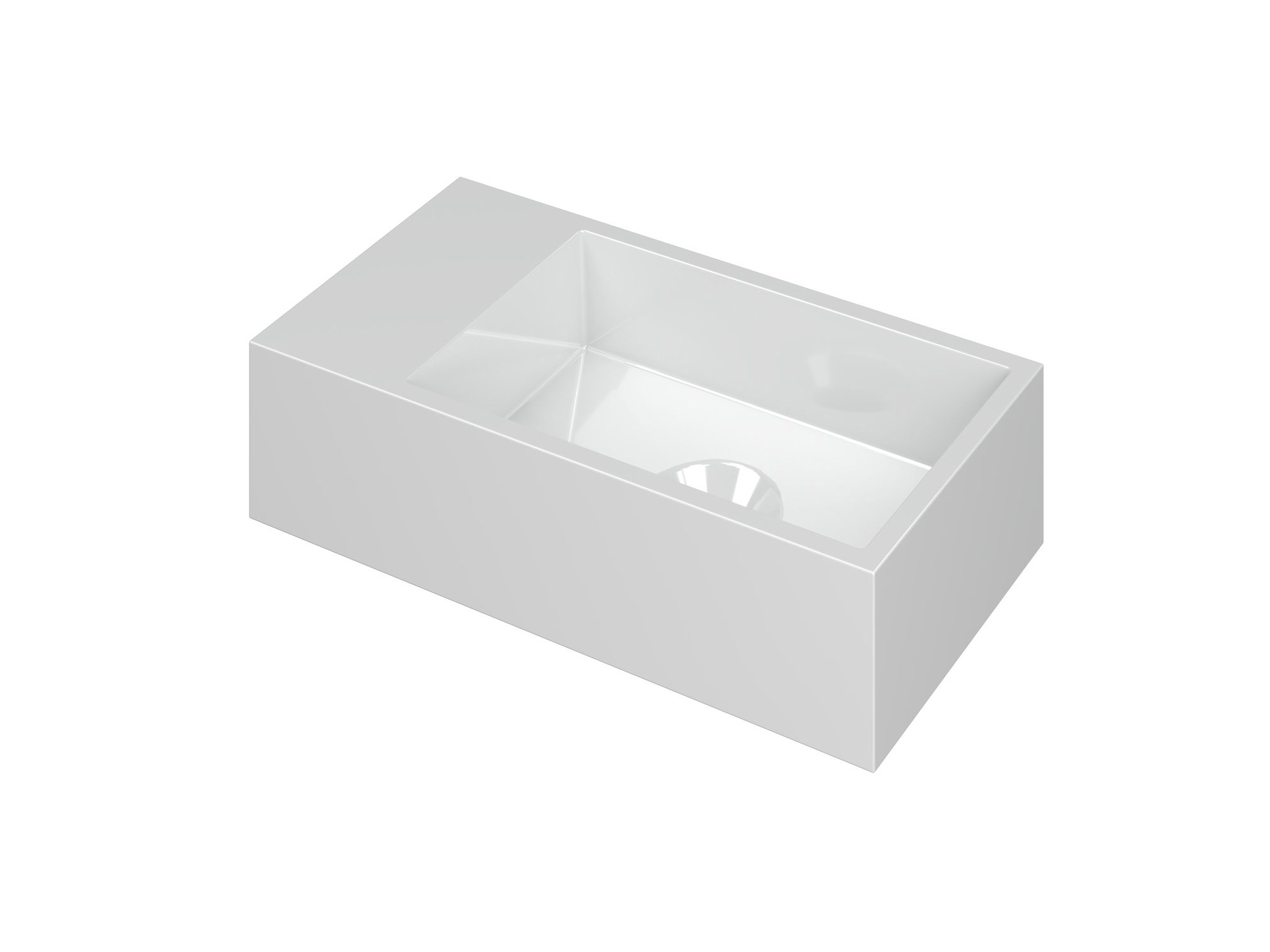 INK Versus Fontein Polystone links z. krgt. 3404100 Glans wit H90xB360xD180