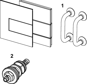 TECEsquare urinoir bedieningsplaat van metaal incl. cartouche mat wit 9242814